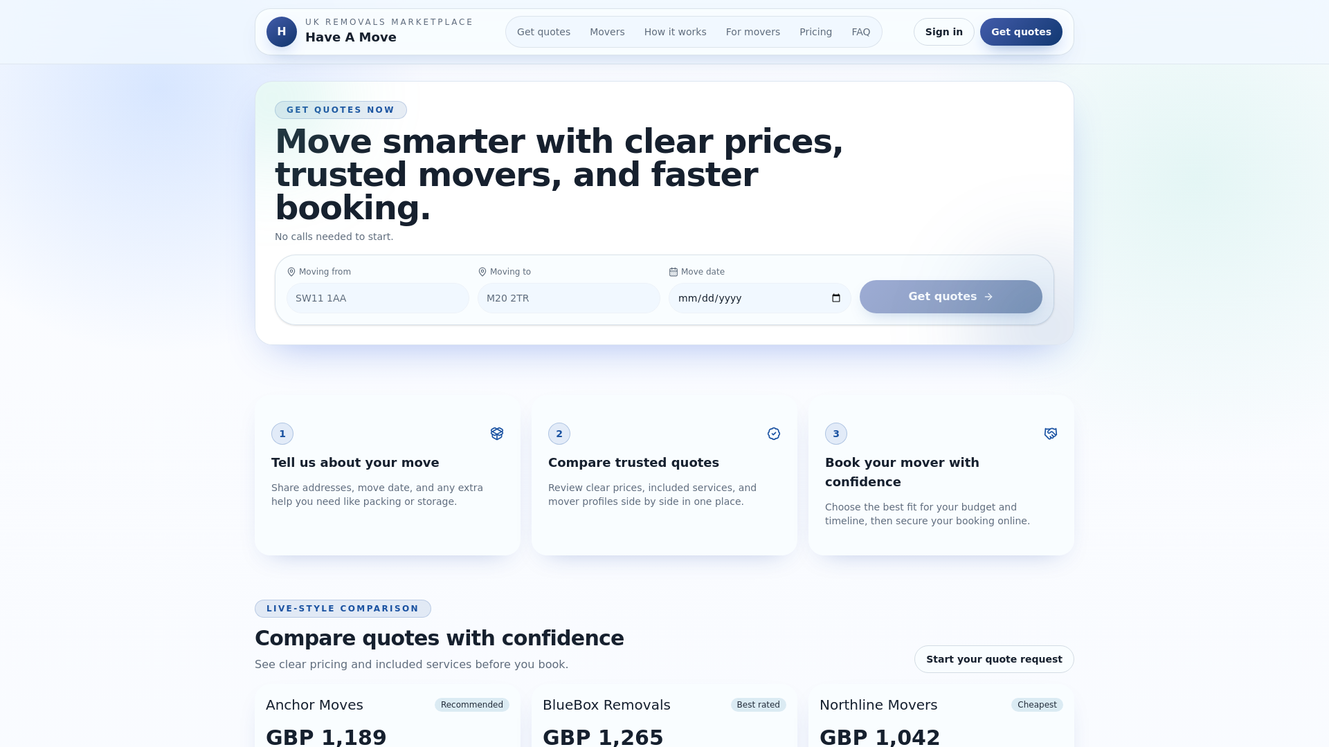 website screenshot of https://haveamove.com/