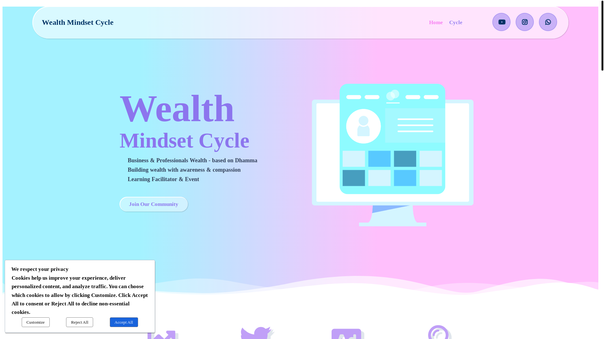 website screenshot of https://wealthmindset.id/