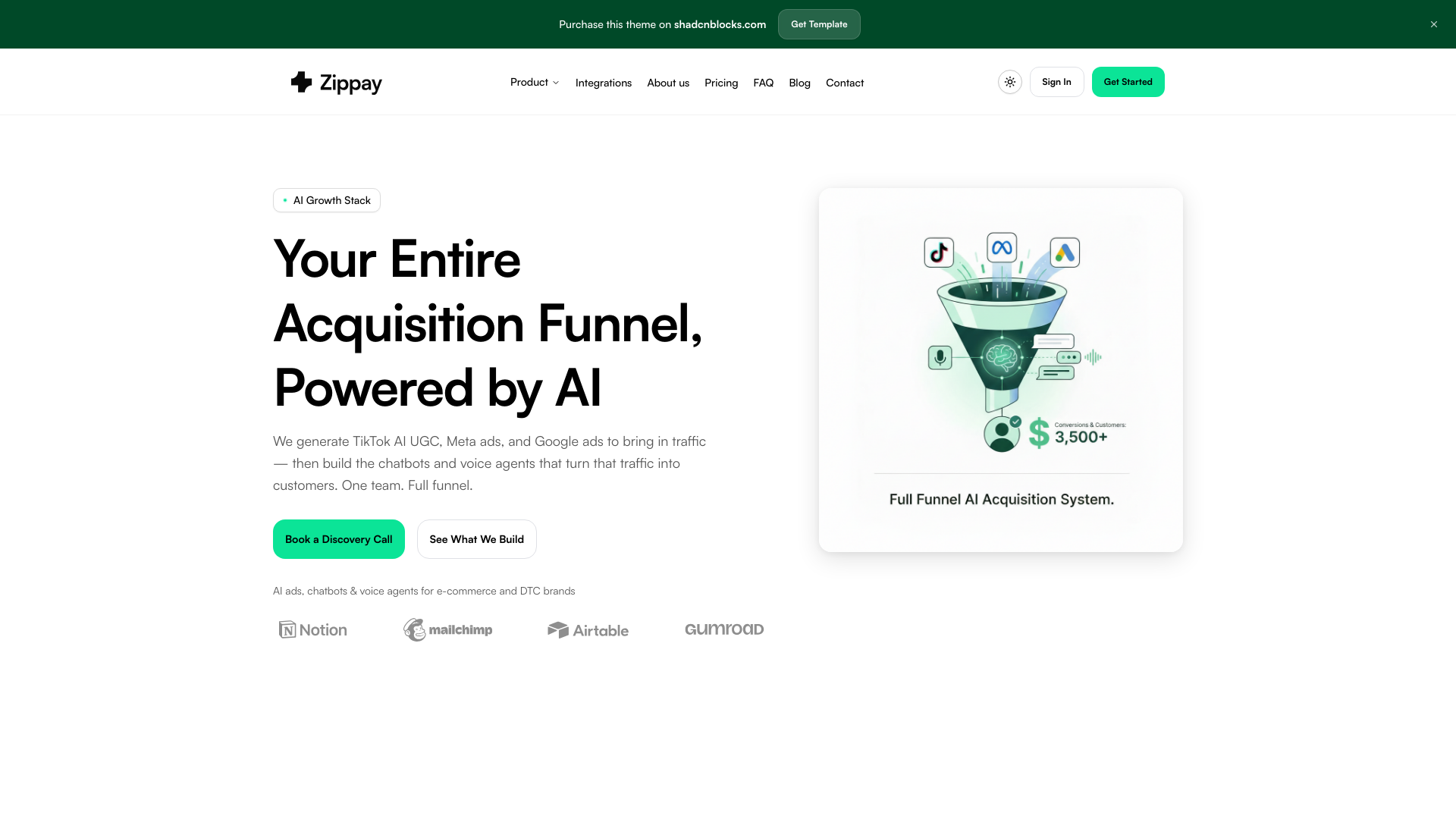 website screenshot of https://ai-agency-site.pages.dev/