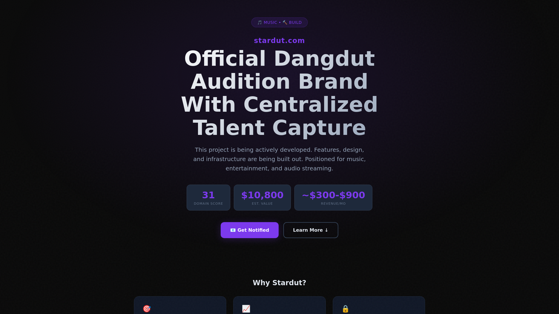website screenshot of https://stardut.com/