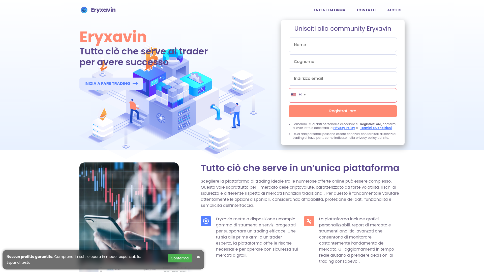 website screenshot of https://eryxavinit.com