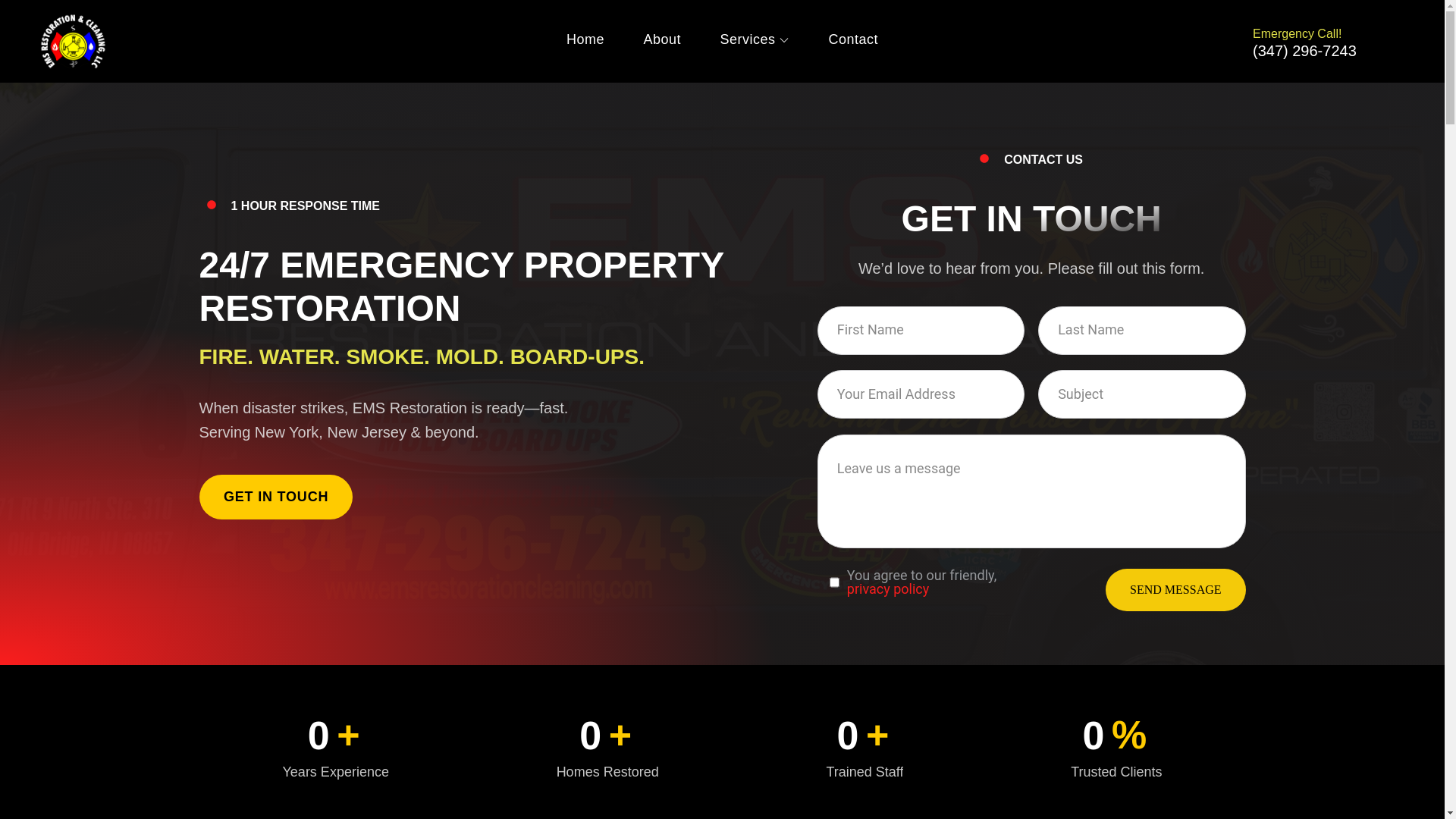 website screenshot of https://emsrestorationcleaning.com/