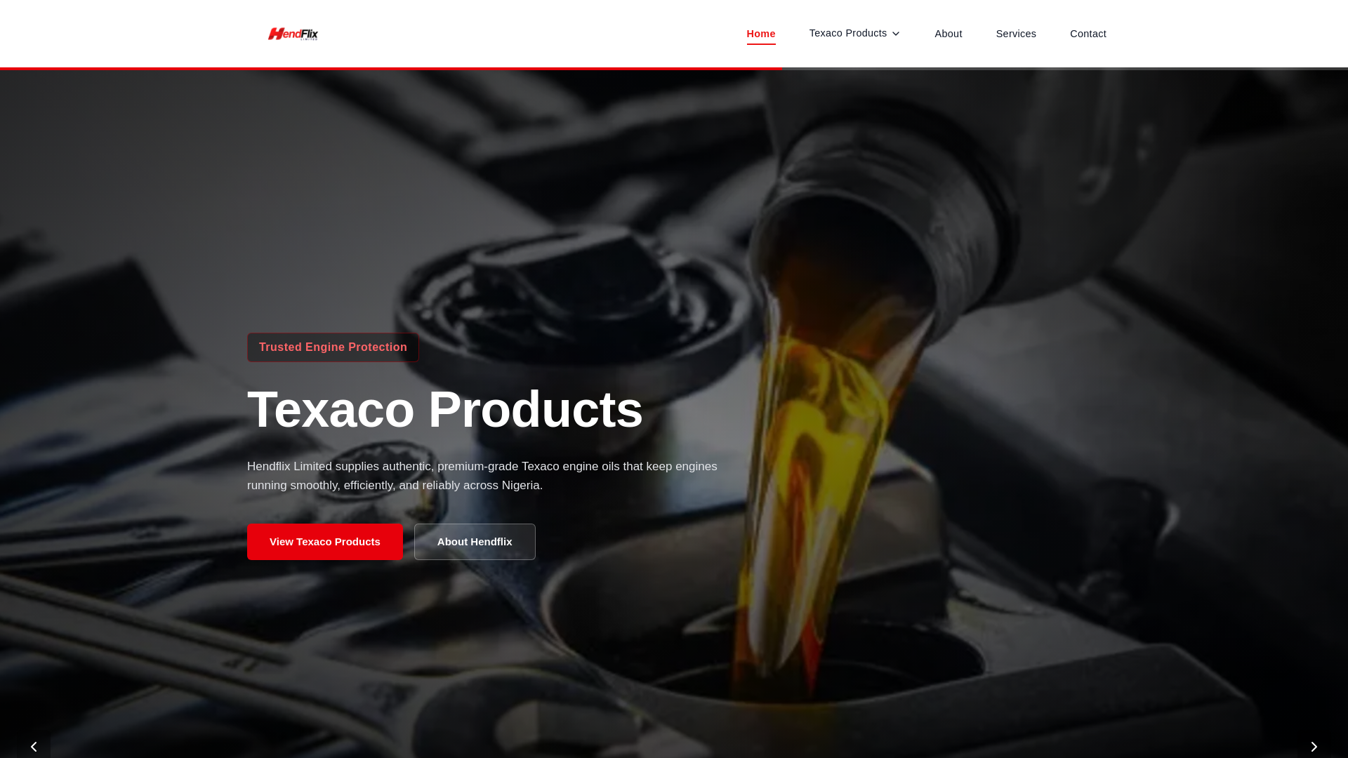 website screenshot of https://hendflixlimited.com/