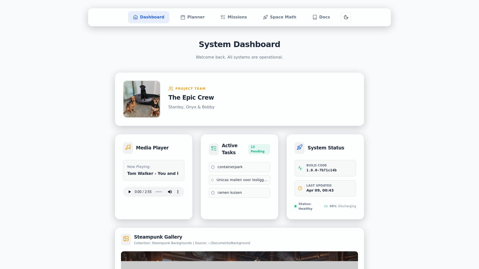 website screenshot of https://epicdashboard.be/