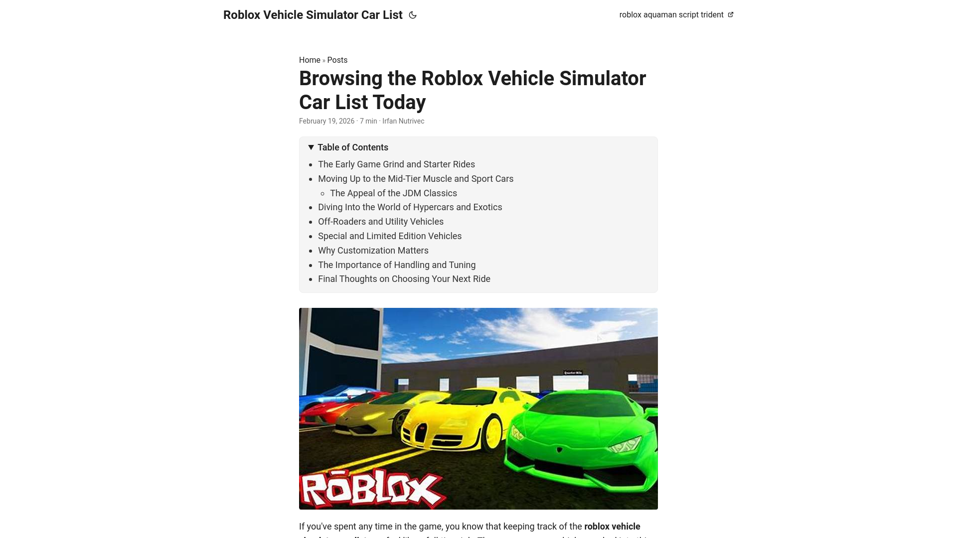 website screenshot of https://roblox-vehicle-simulator-car-list.pages.dev/