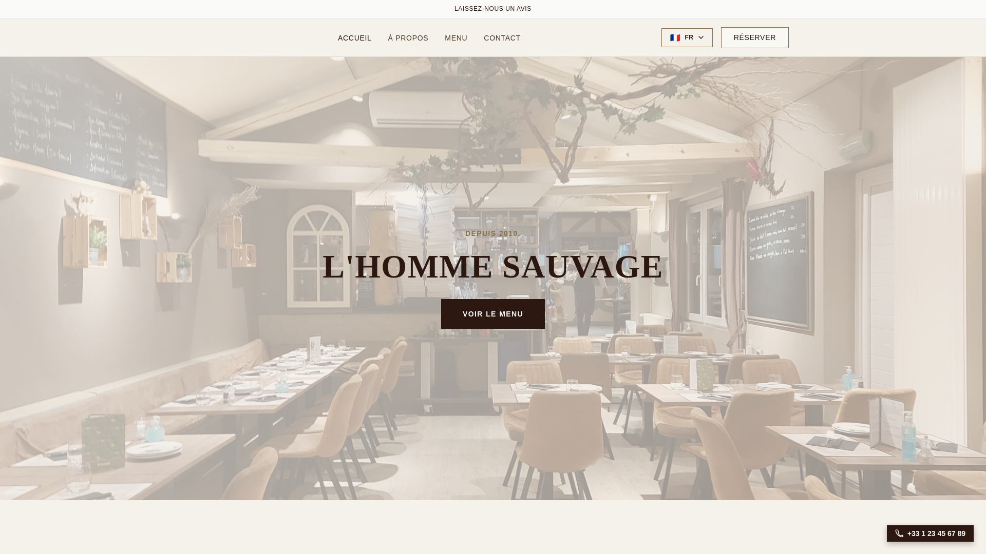 website screenshot of https://homme-sauvage.fr/