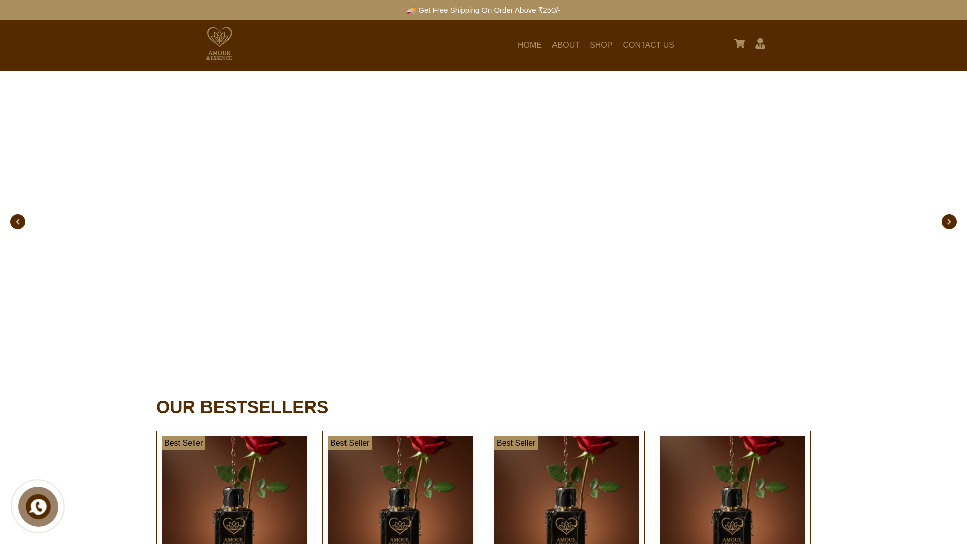 website screenshot of https://amourandessence.in/
