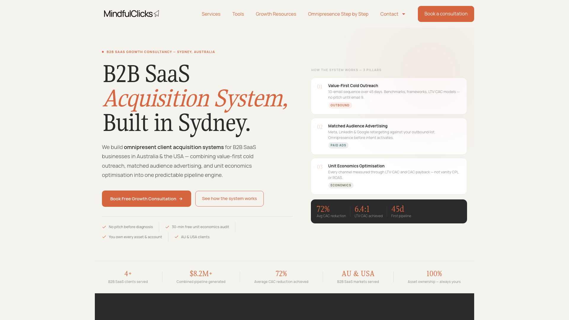 website screenshot of https://consultingmindfulclicks.com/