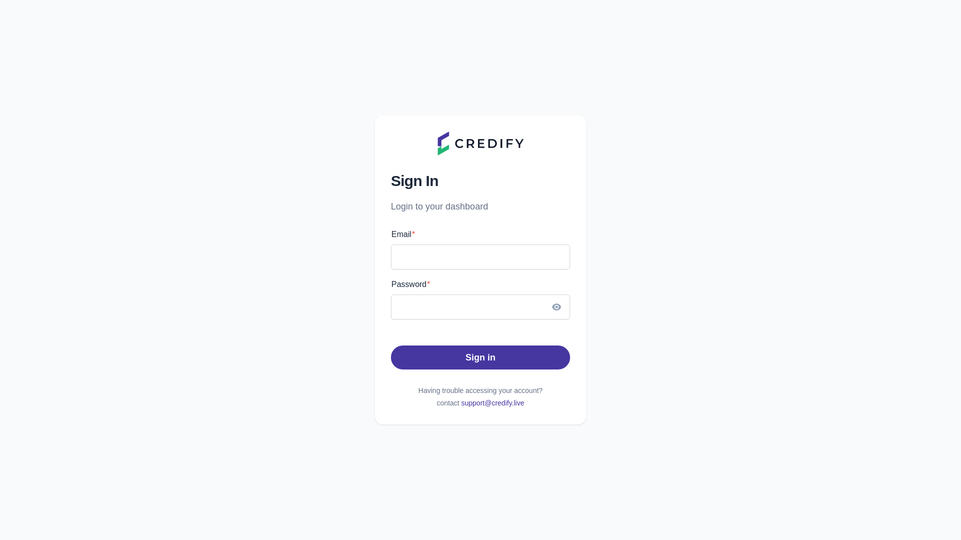 website screenshot of https://credify-ef-merchant-dashboard.pages.dev/