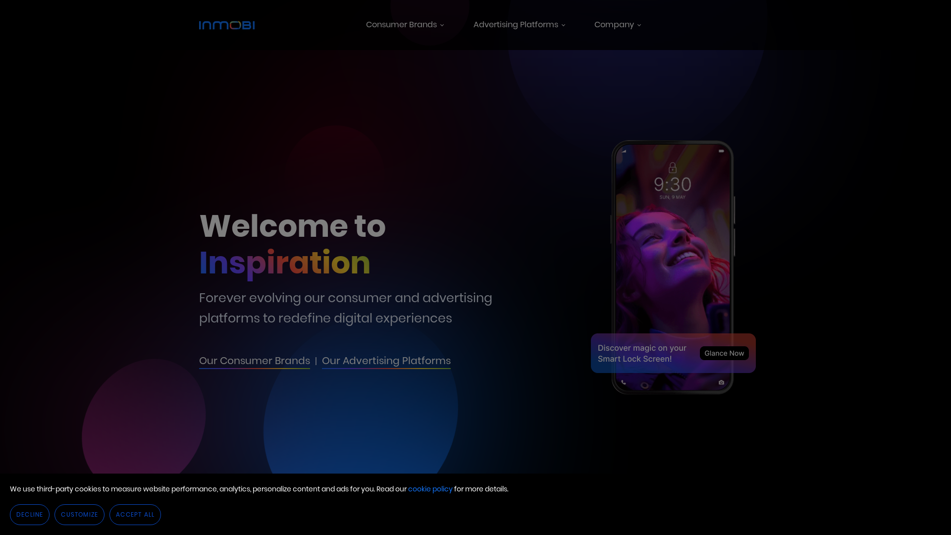 website screenshot of https://inmobi.com