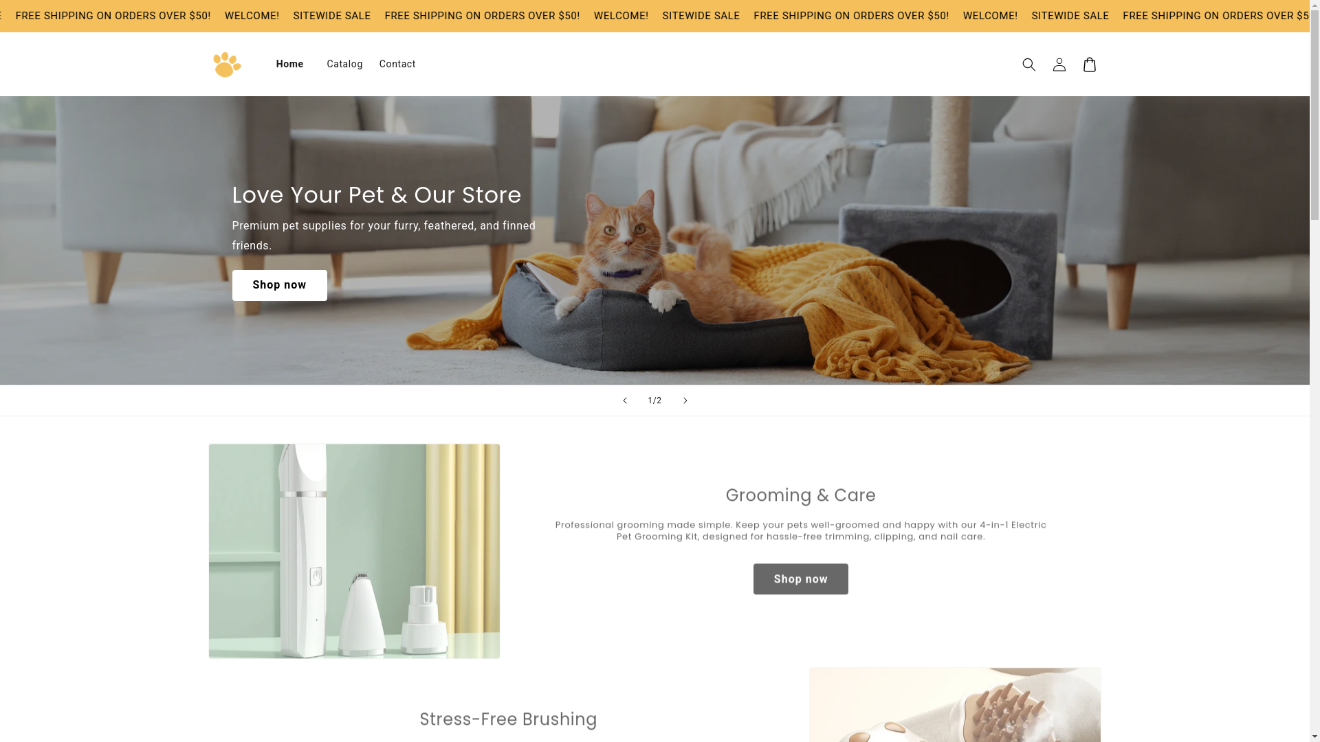 website screenshot of https://petcarer.store/