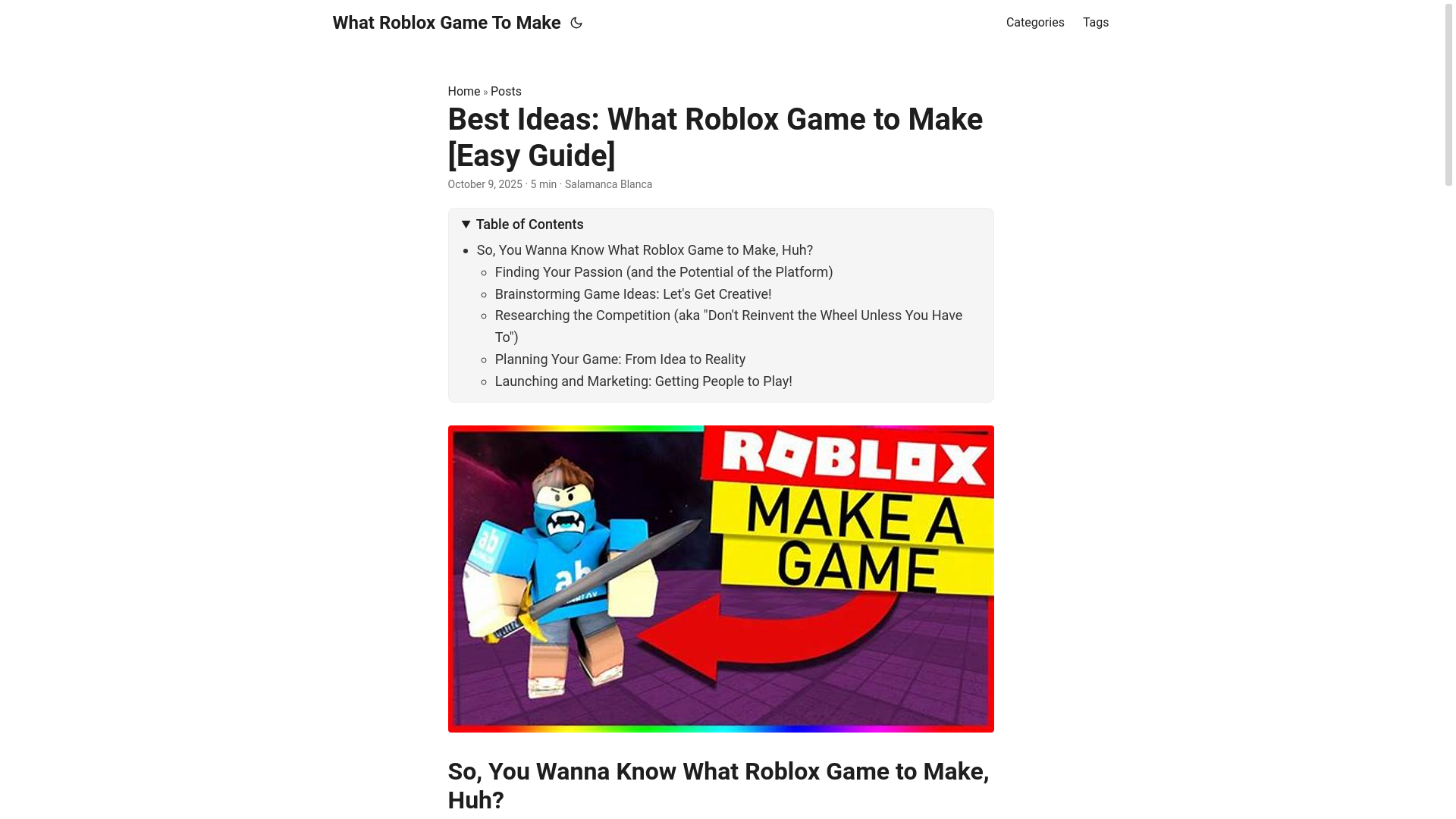 website screenshot of https://what-roblox-game-to-make.pages.dev/