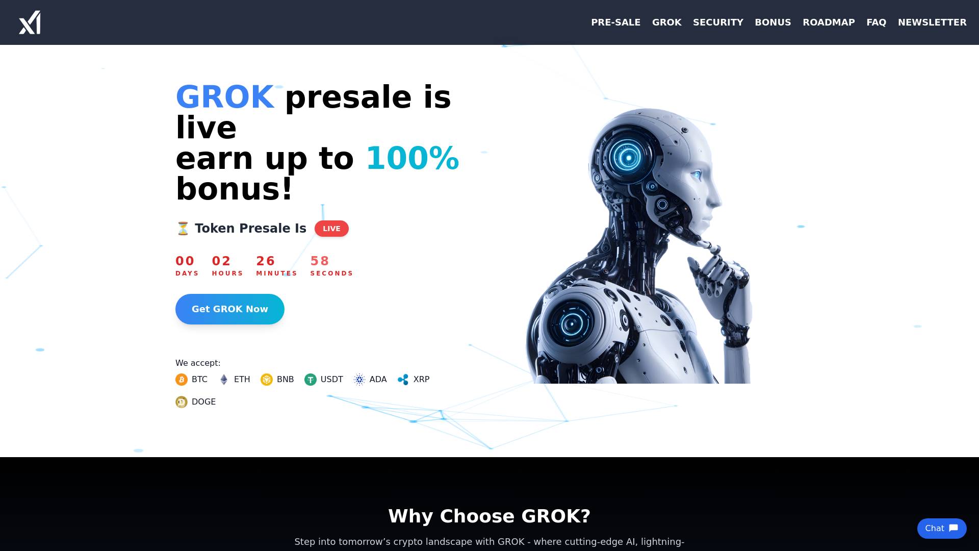 website screenshot of https://grok-official.sale/