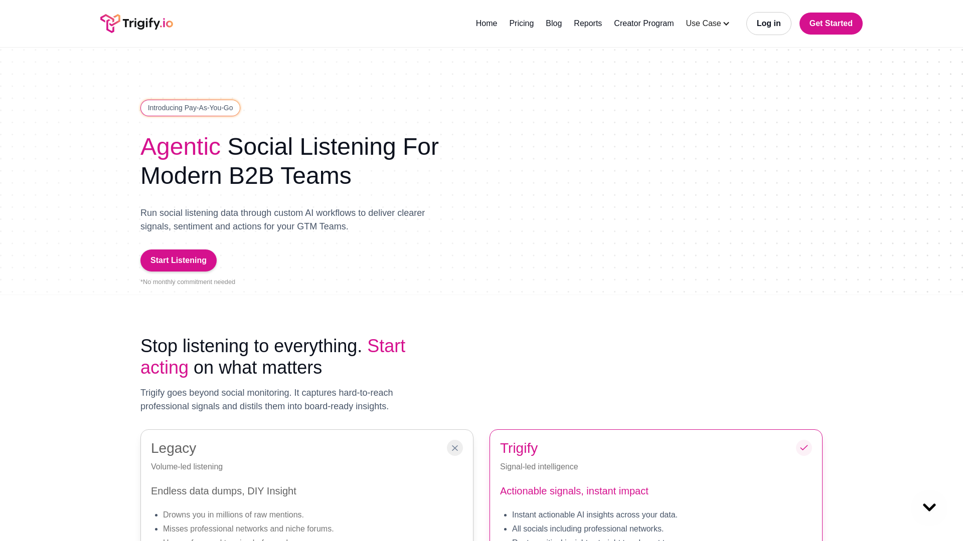 website screenshot of https://thetrigify.info