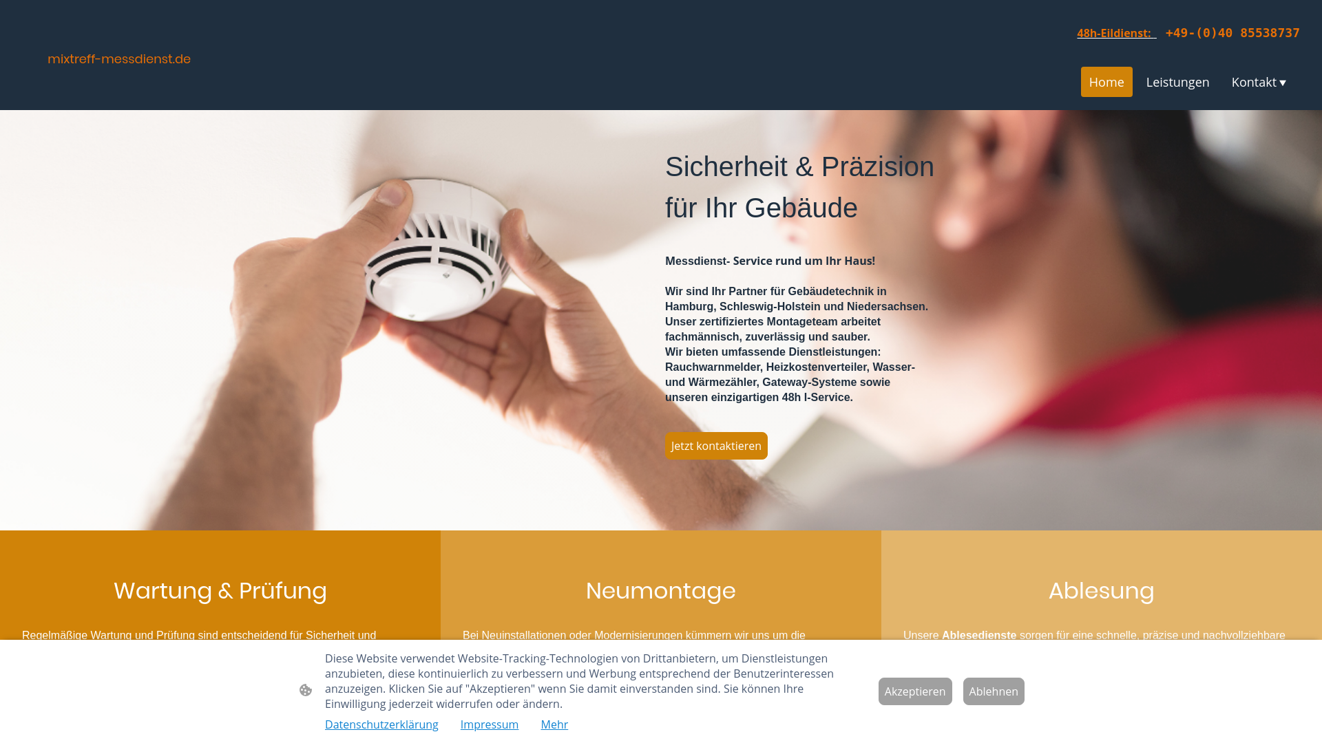 website screenshot of https://mixtreff-messdienst.de