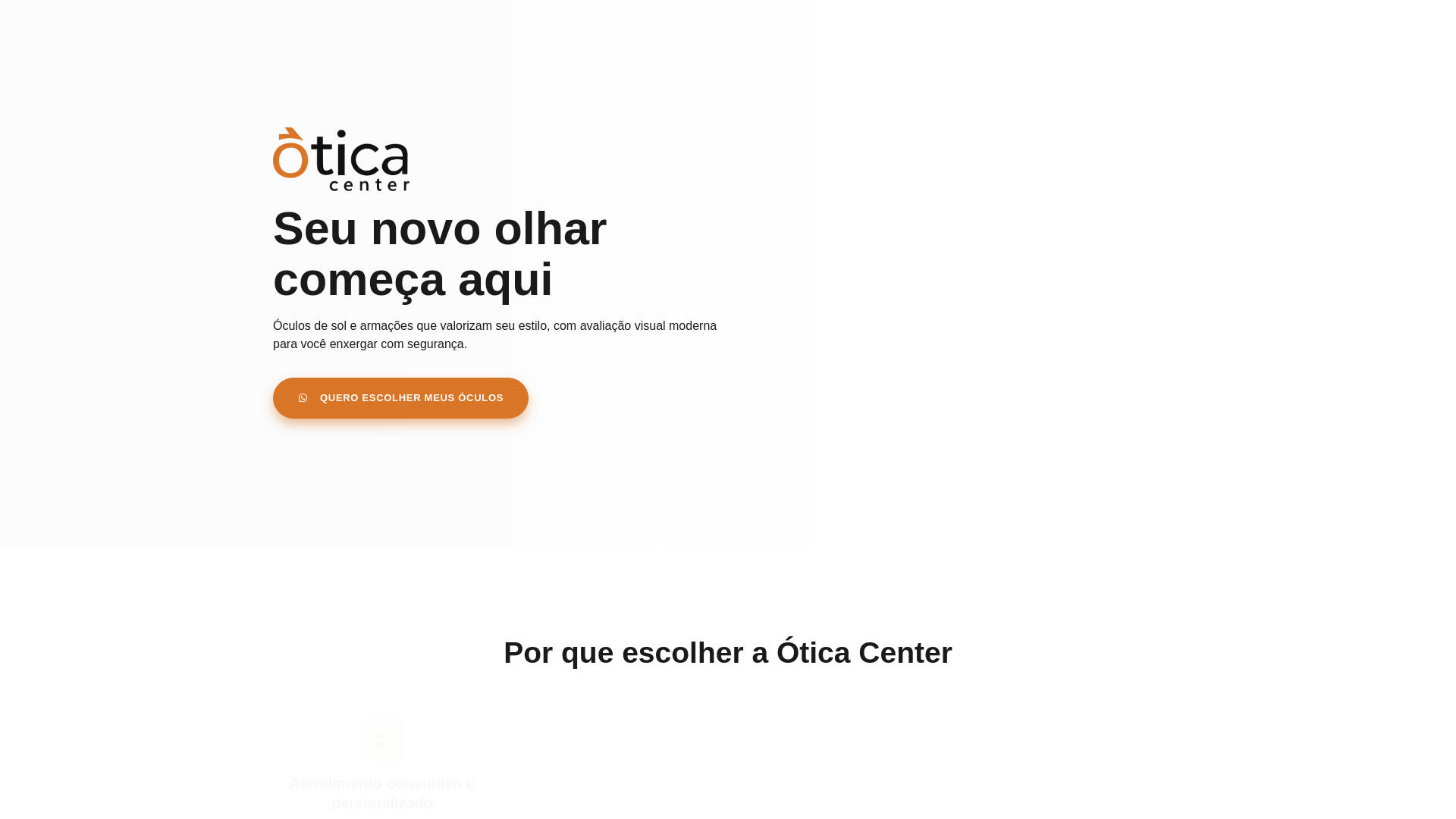 website screenshot of https://oticacenteroficial.com.br/