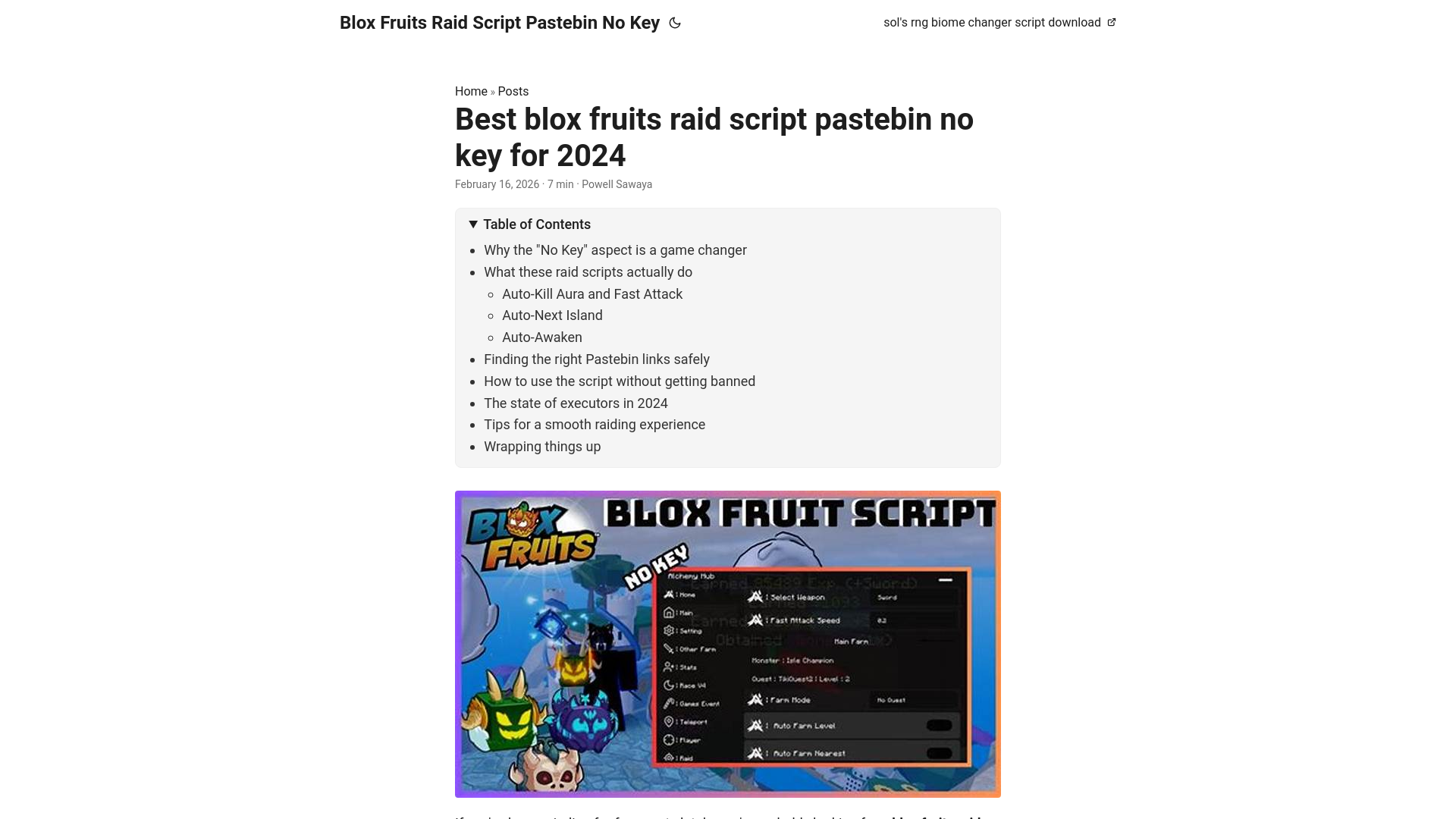 website screenshot of https://blox-fruits-raid-script-pastebin-no-key.pages.dev/