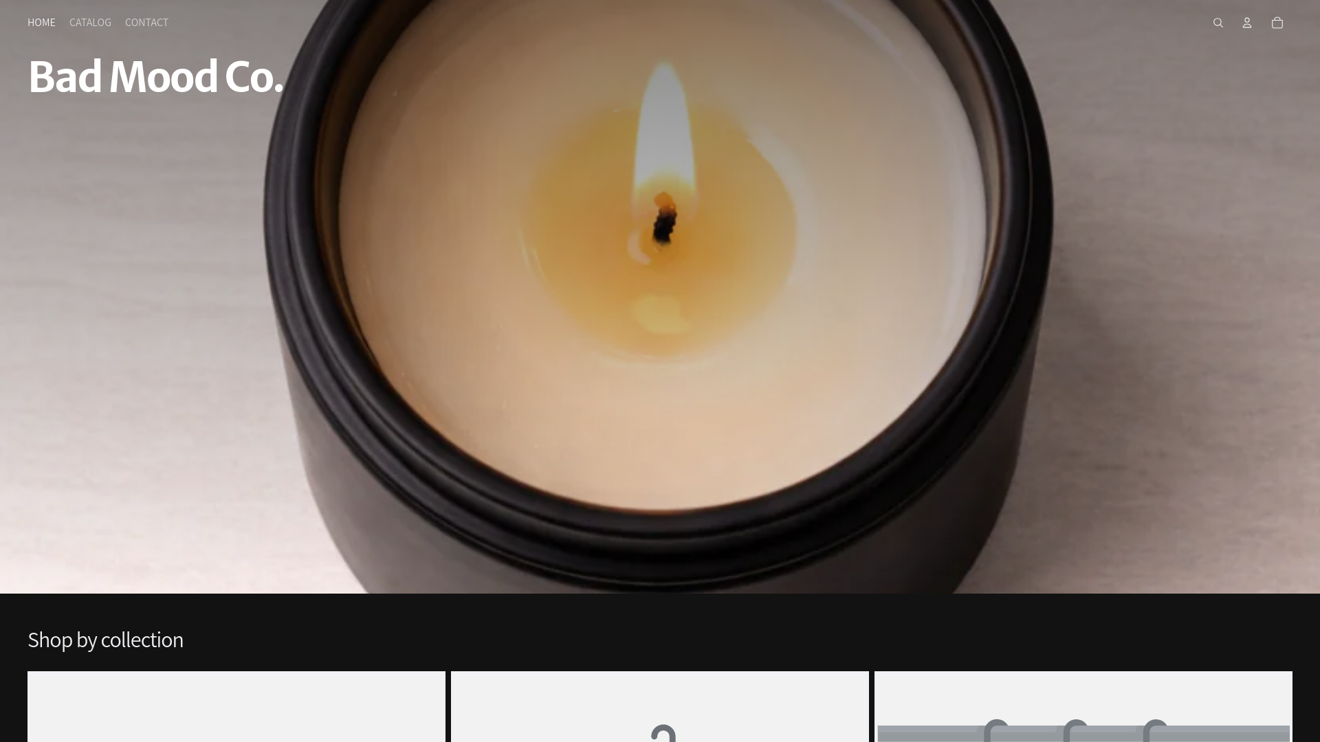 website screenshot of https://badmoodco.ca/