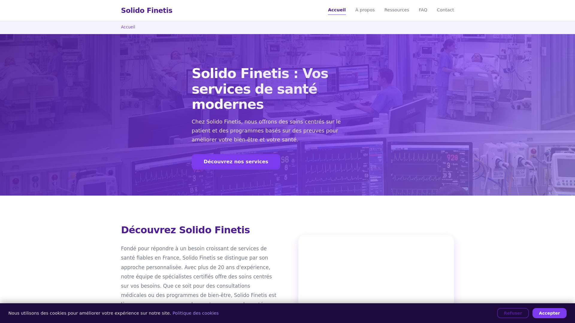 website screenshot of https://solido-finetis.pro/