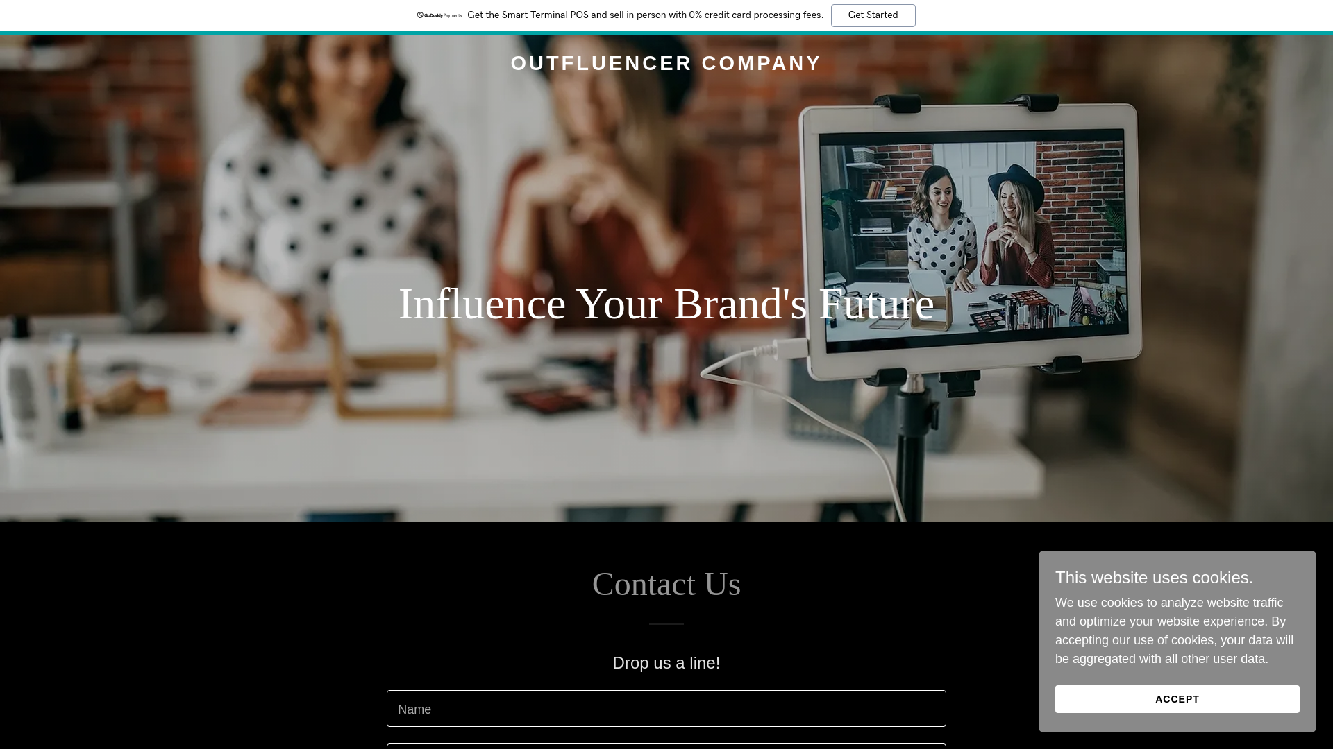 website screenshot of https://outfluencercompany.com/
