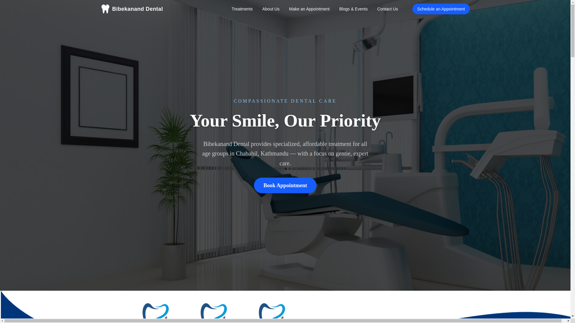 website screenshot of https://bibekananddental.com.np/