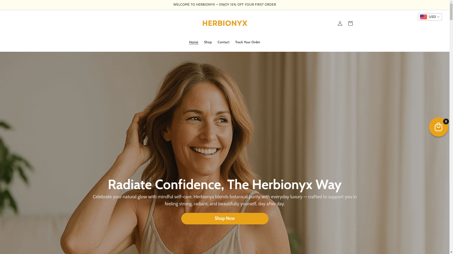 website screenshot of https://herbionyx.ca/