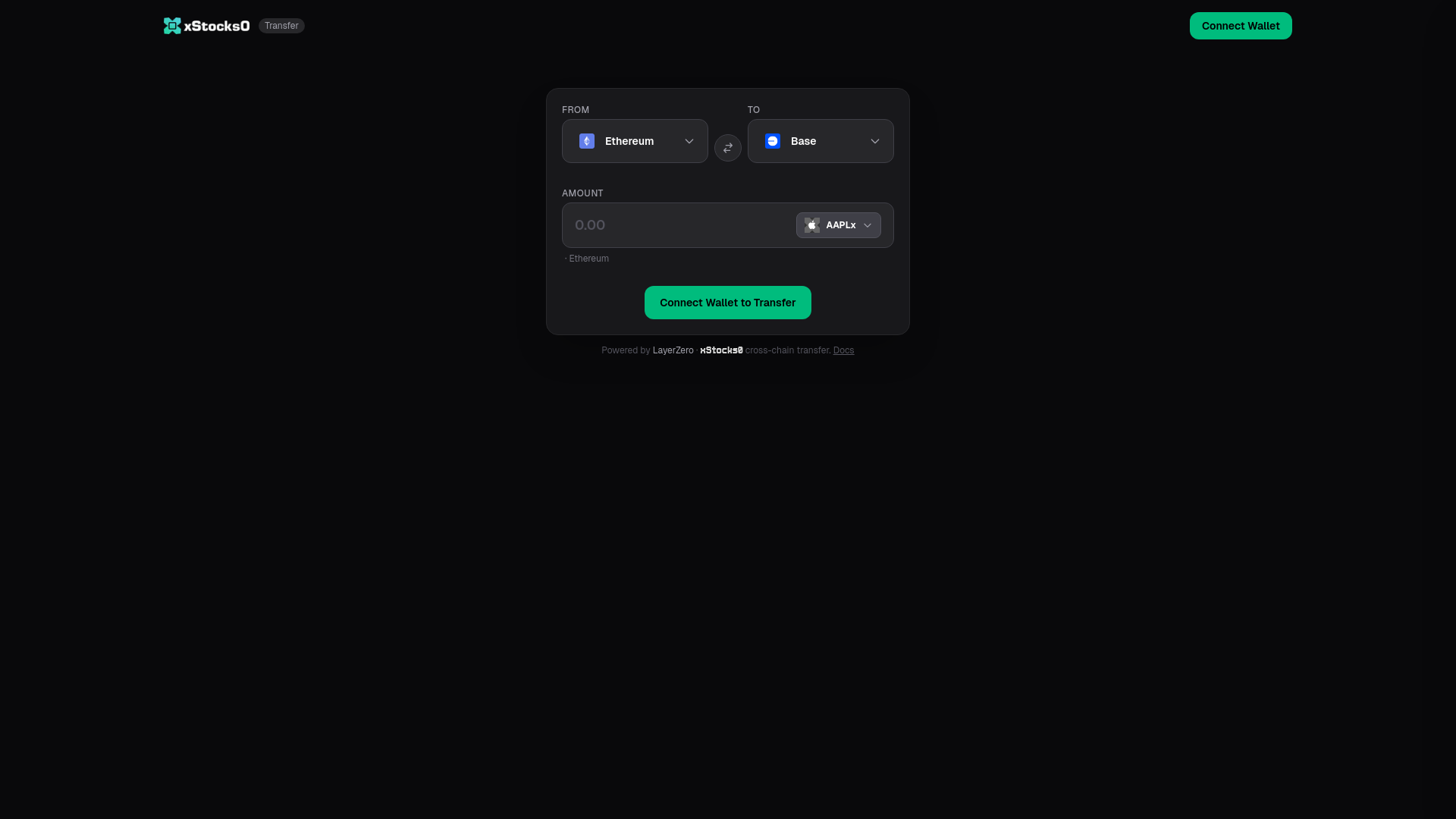 website screenshot of https://xstocks0.xyz