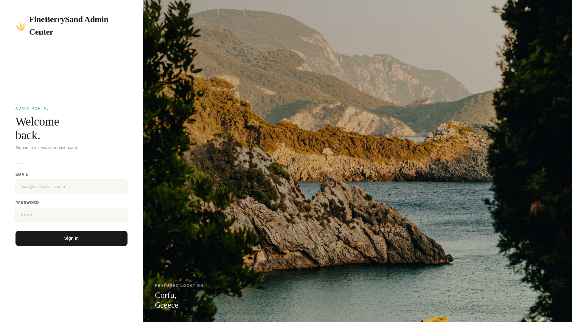 website screenshot of https://fineberrysand-admin.pages.dev/