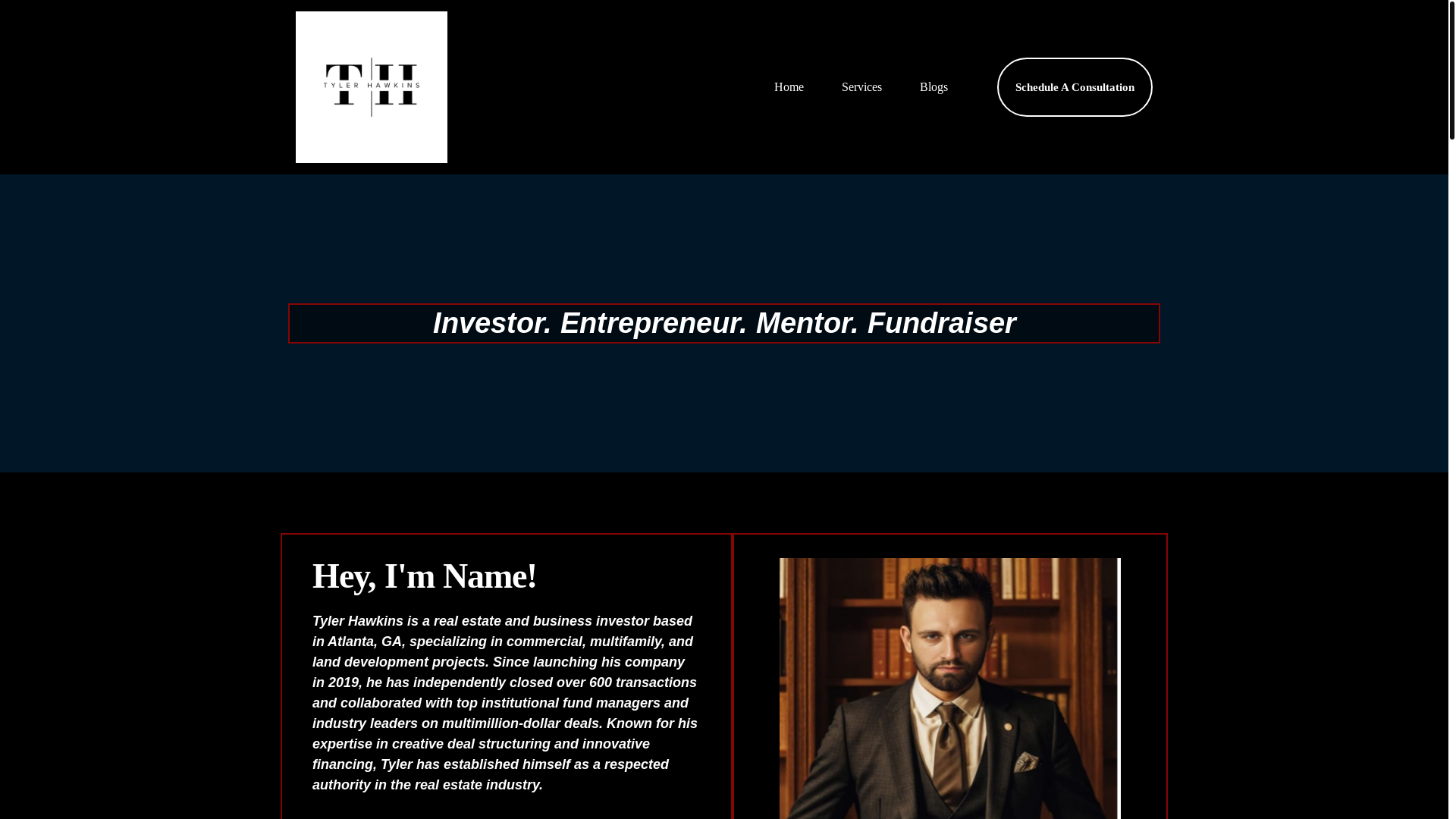 website screenshot of https://thetylerhawkins.com/