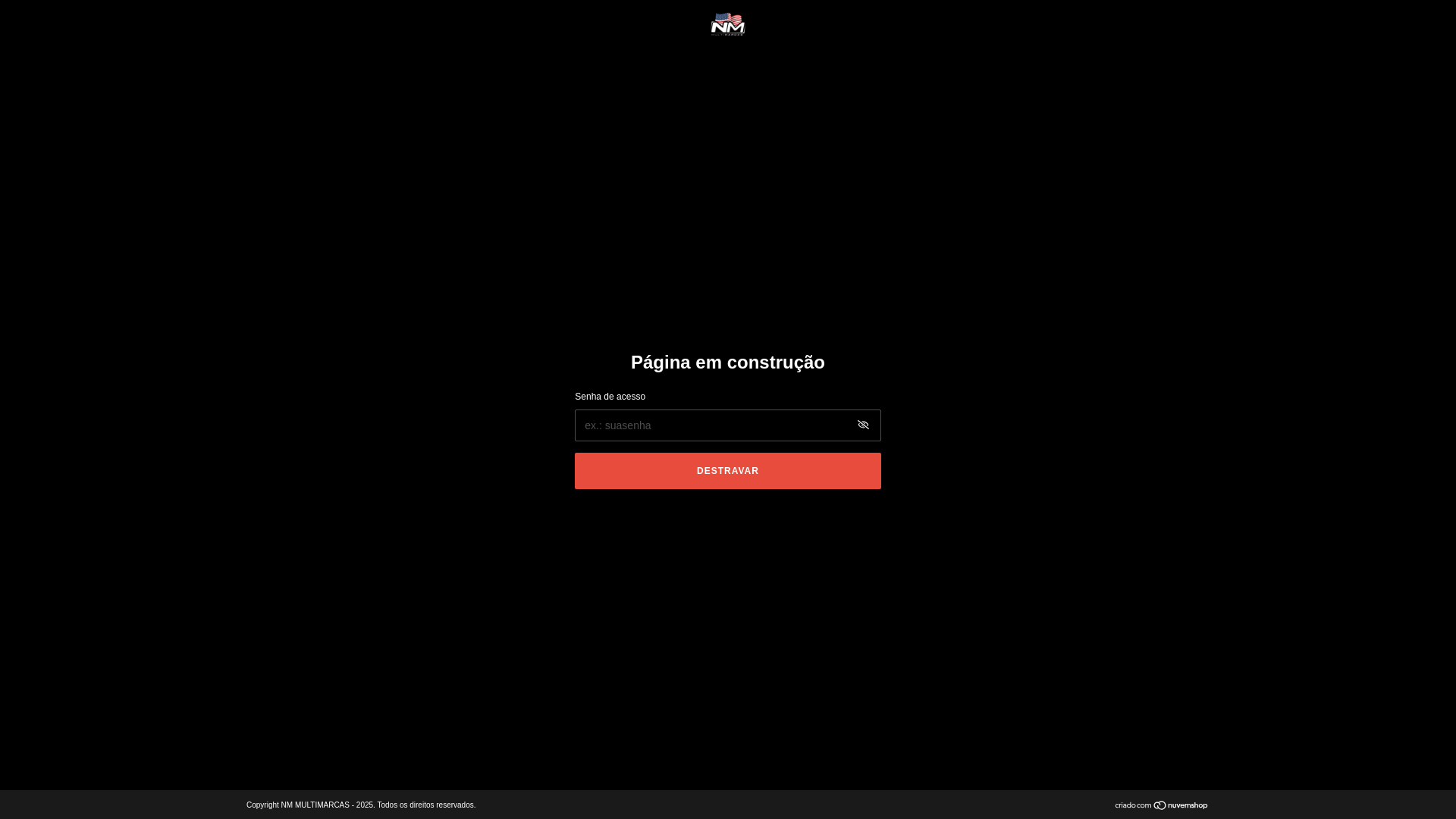 website screenshot of https://nmmultimarcasoficial.com.br/