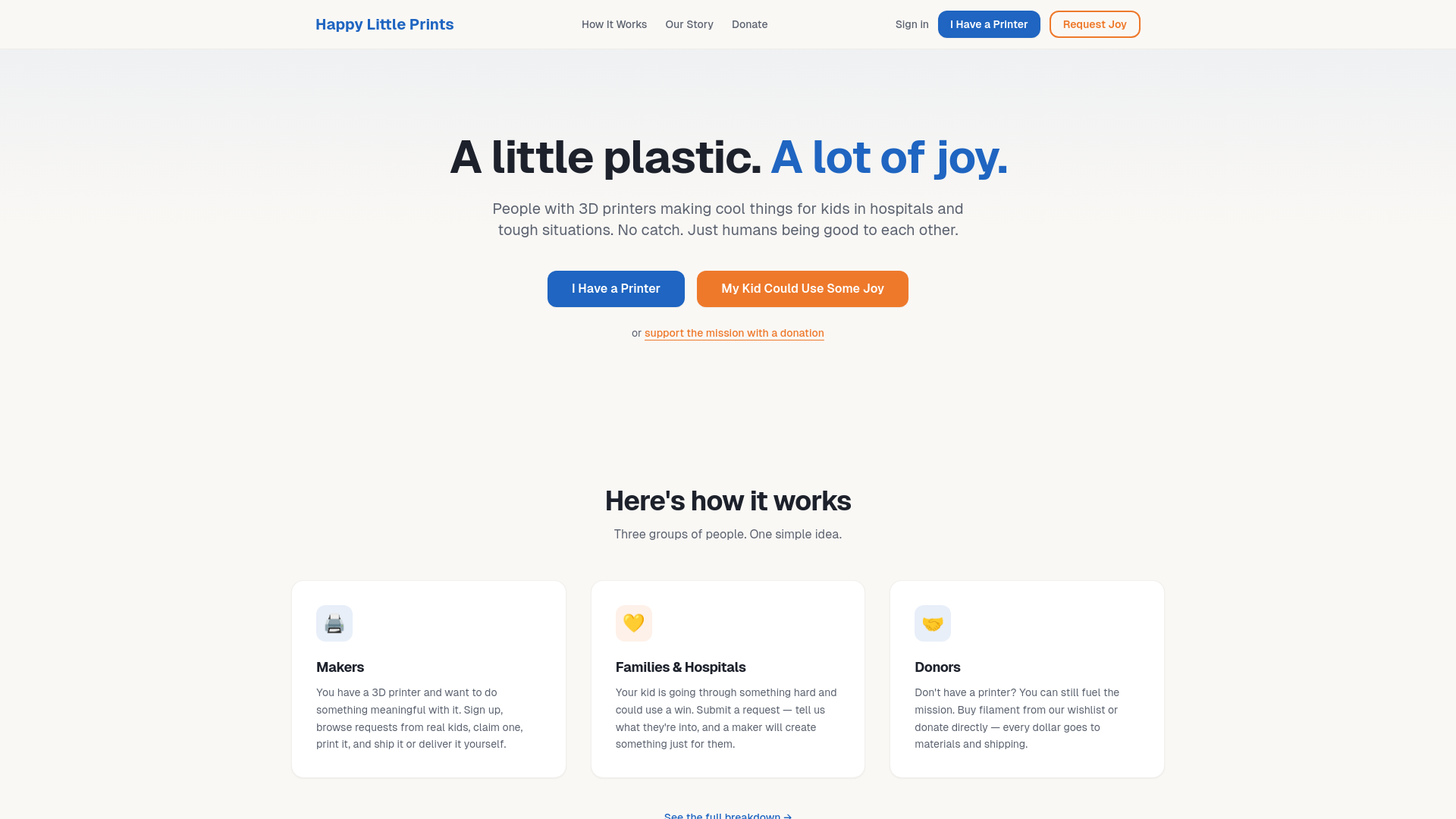 website screenshot of https://happylittleprints.org/