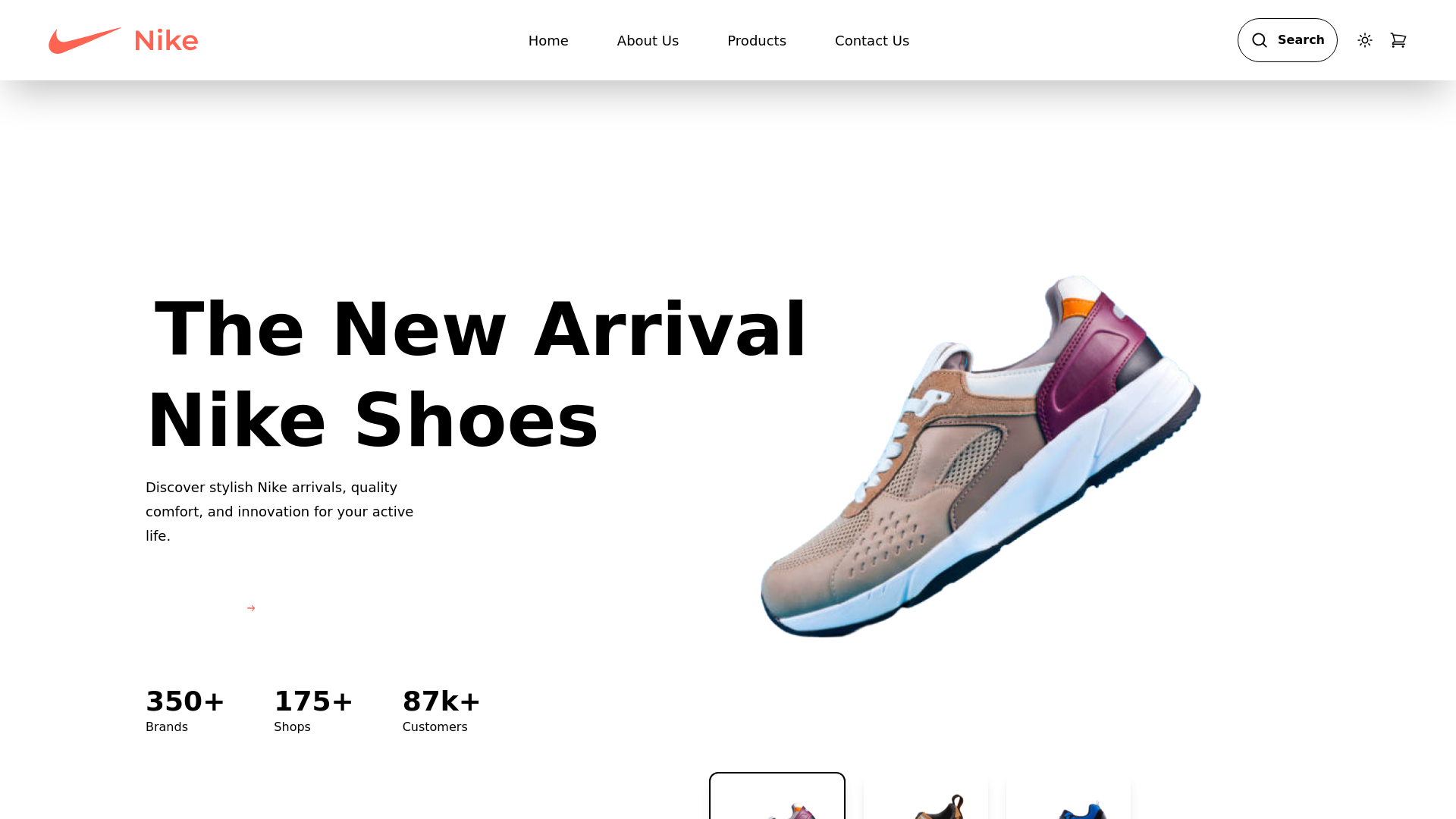 website screenshot of https://niike.vercel.app