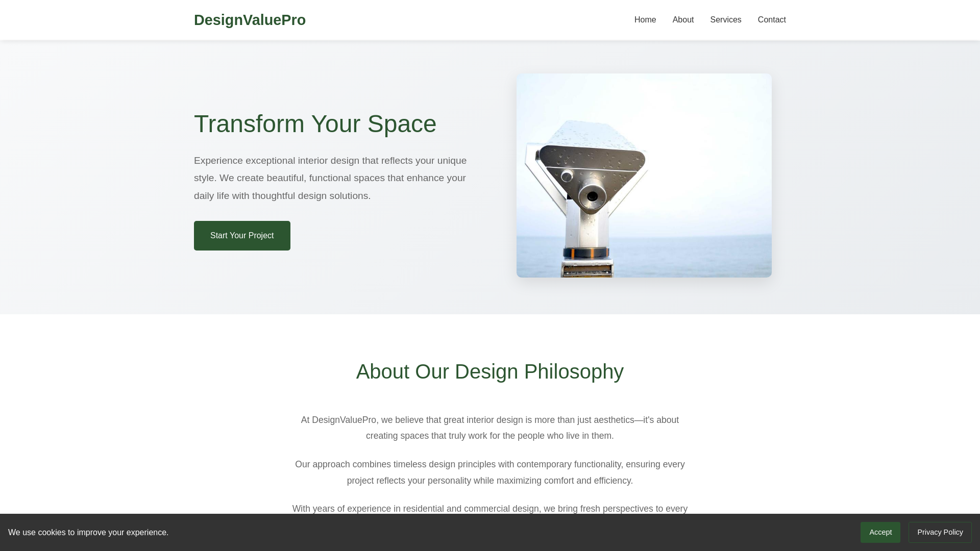 website screenshot of https://designvaluepro.xyz/