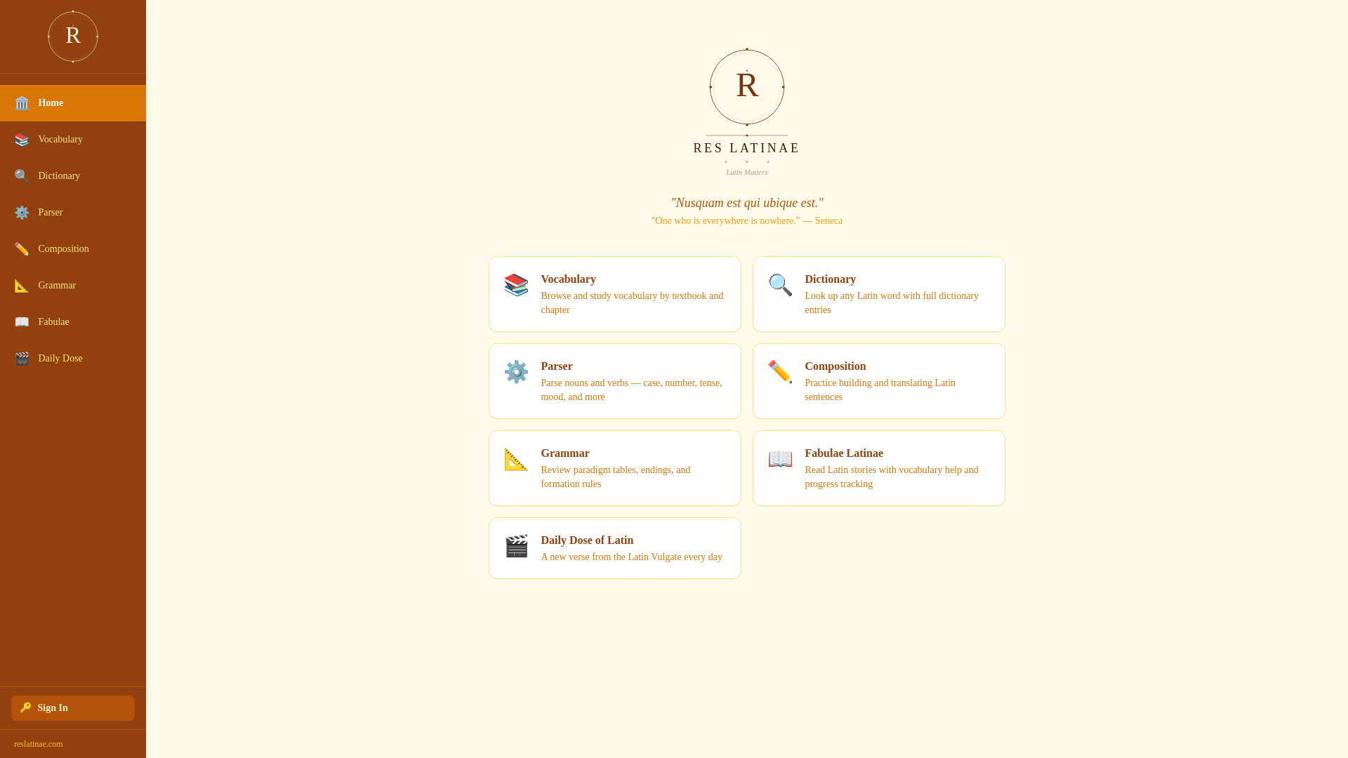 website screenshot of https://reslatinae.pages.dev/