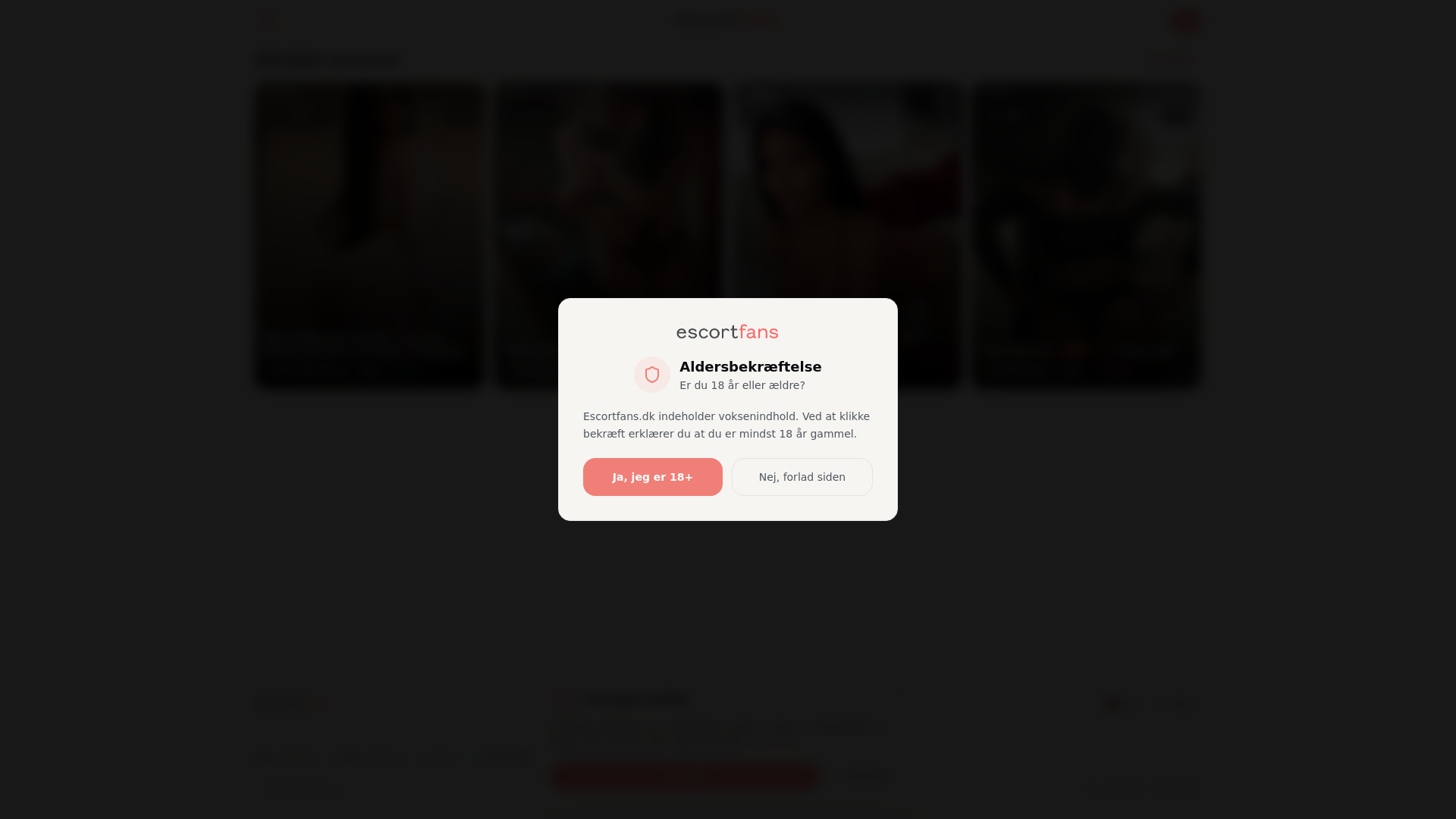 website screenshot of https://escortfans.dk/