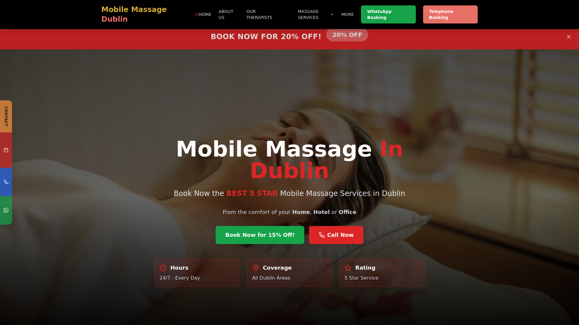 website screenshot of https://mobilemassagedublin.com/