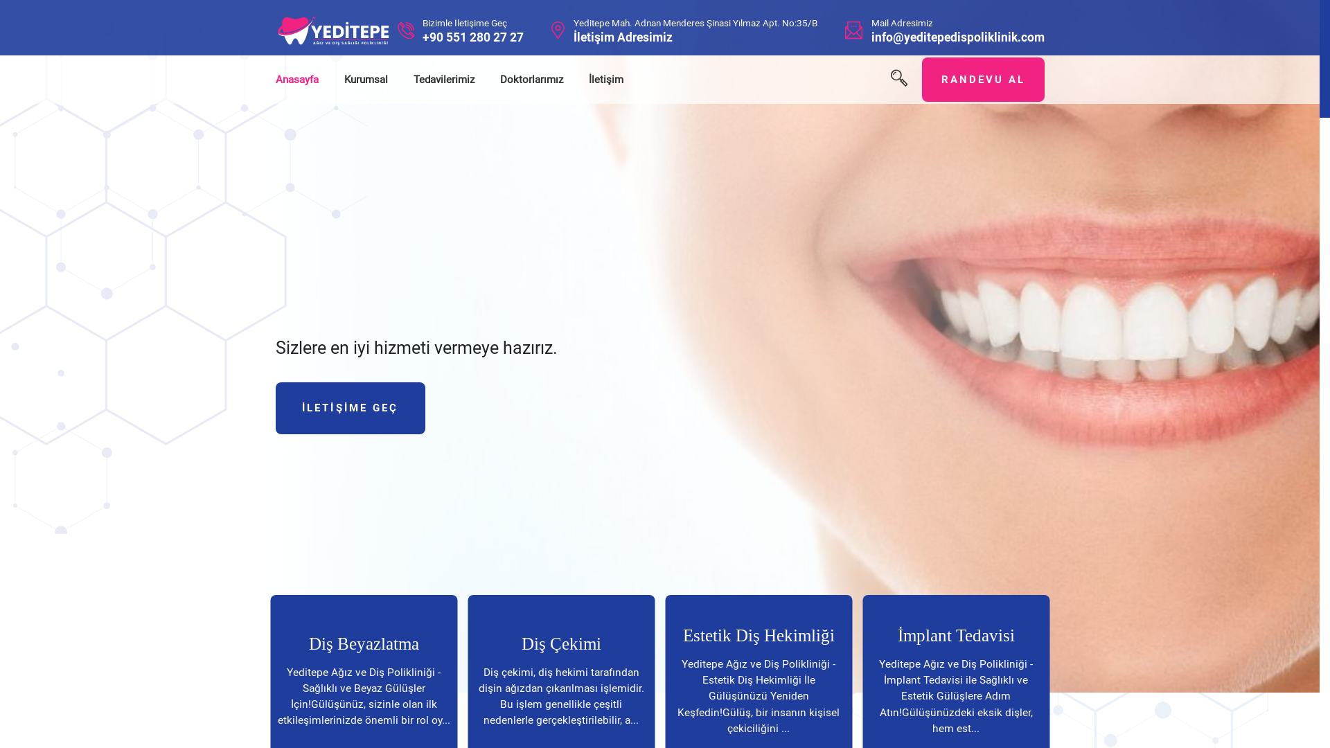 website screenshot of https://yeditepedispoliklinik.com.tr/