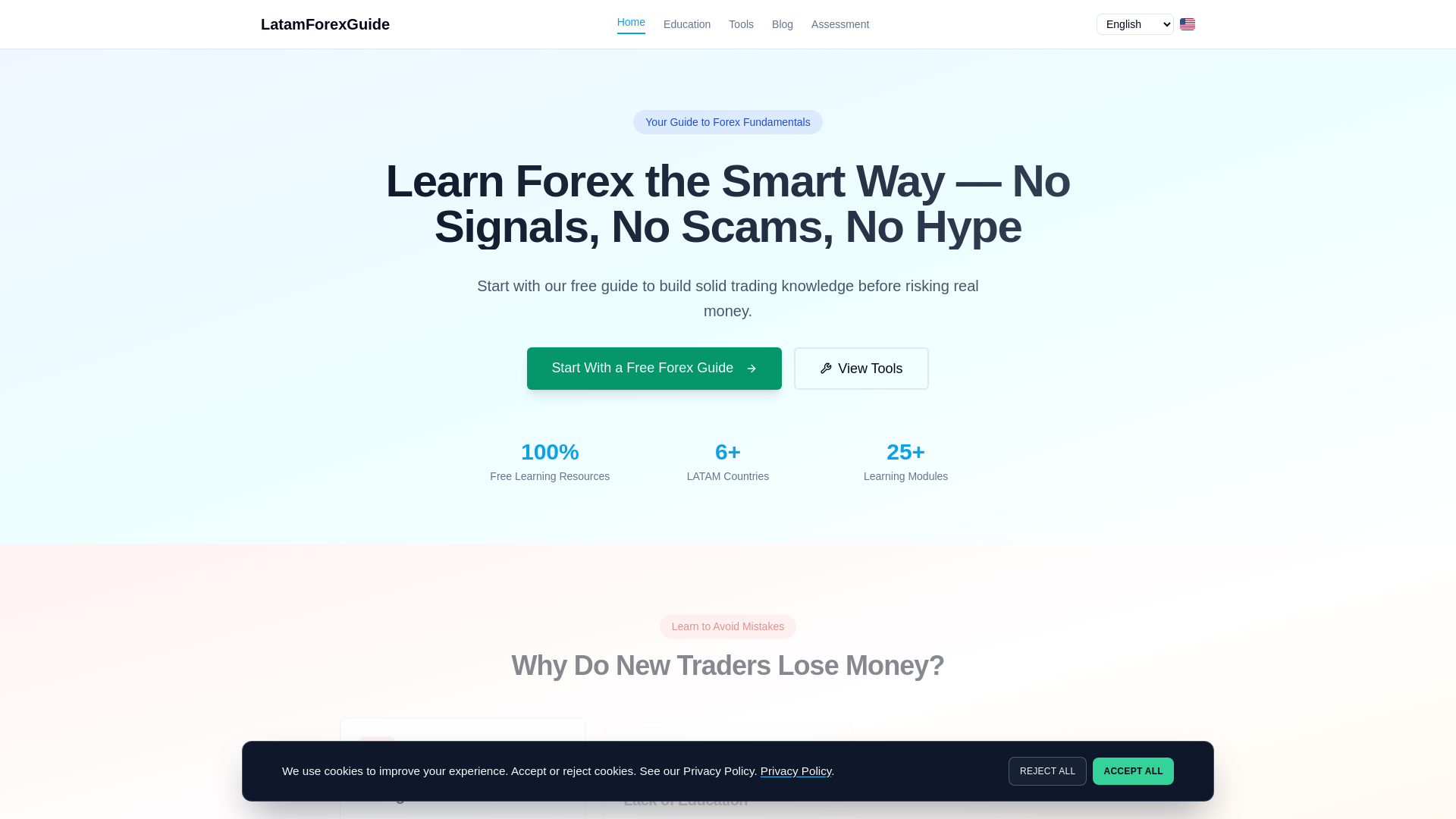 website screenshot of https://latamforexguide.com/