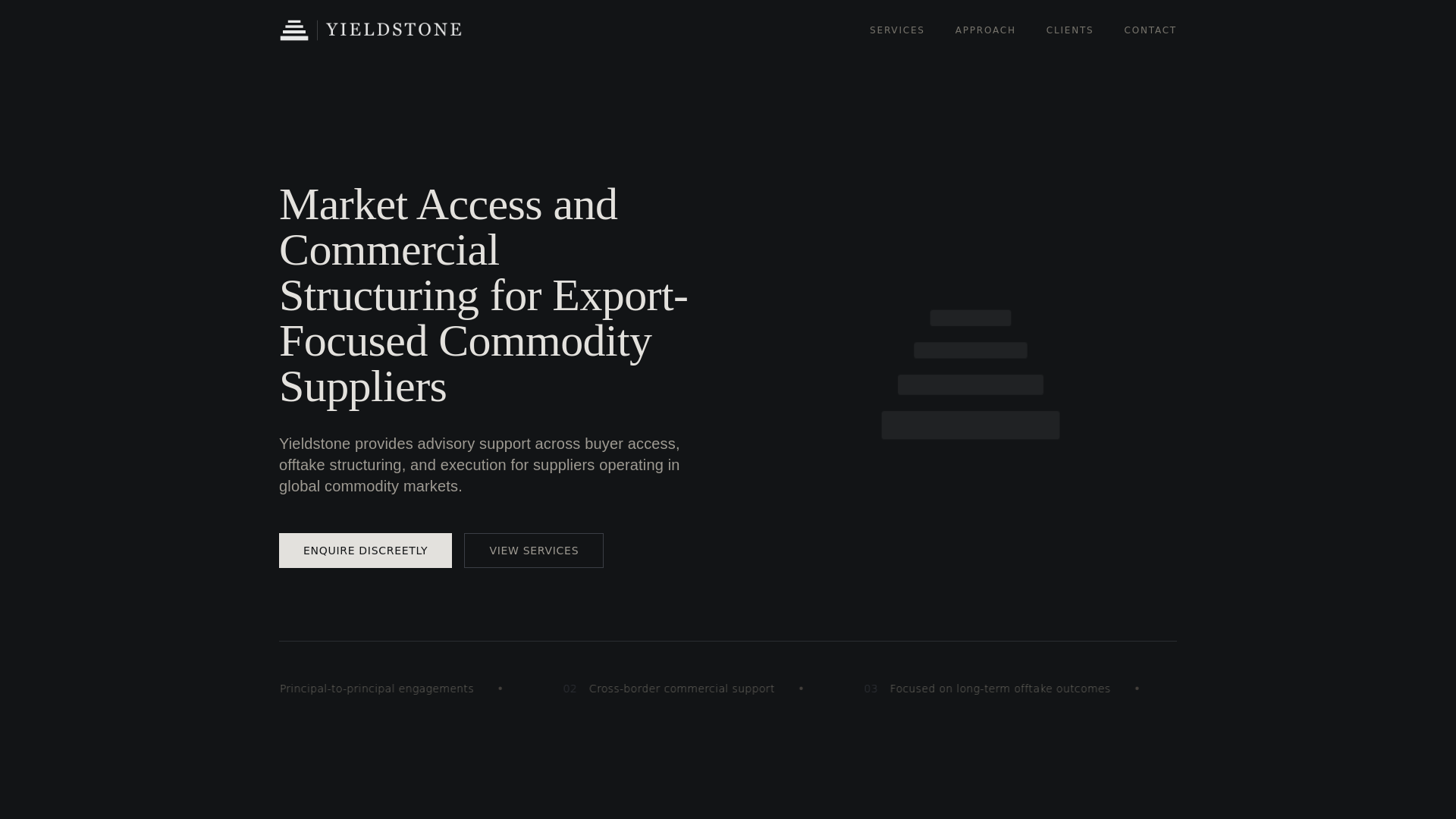 website screenshot of https://yieldstone.net