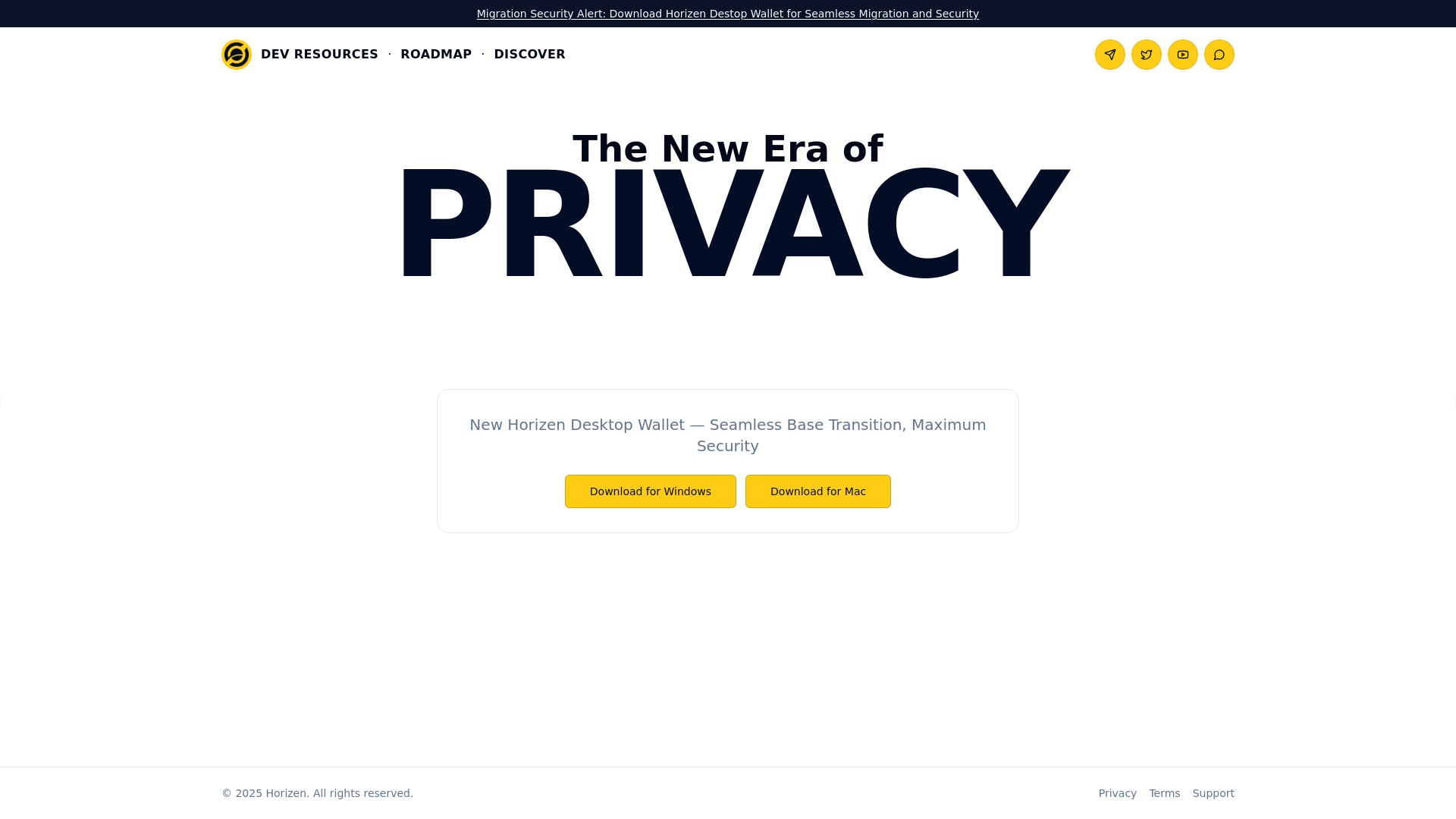 website screenshot of https://horizendesktop.io/