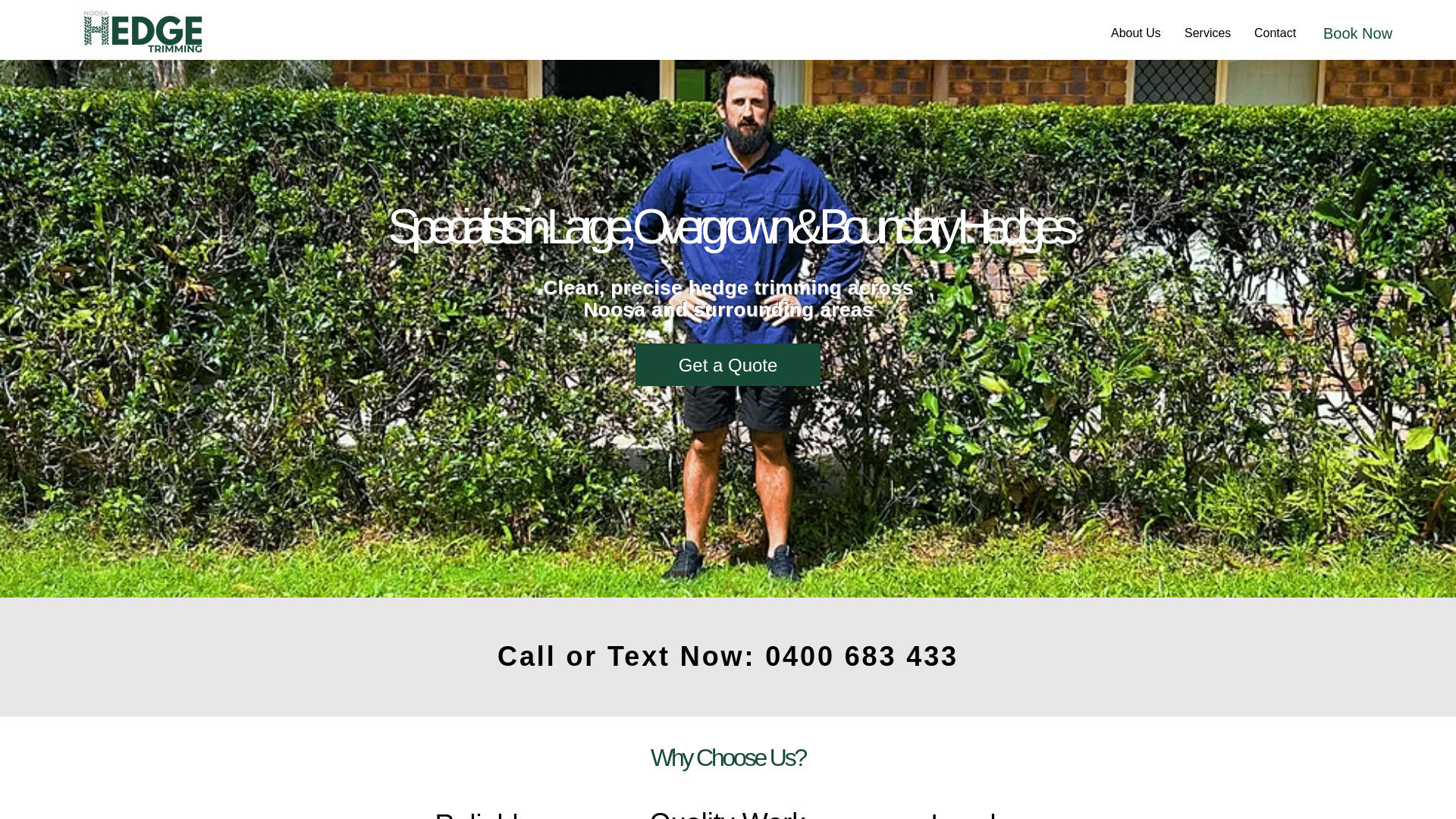 website screenshot of https://noosahedgetrimming.com.au