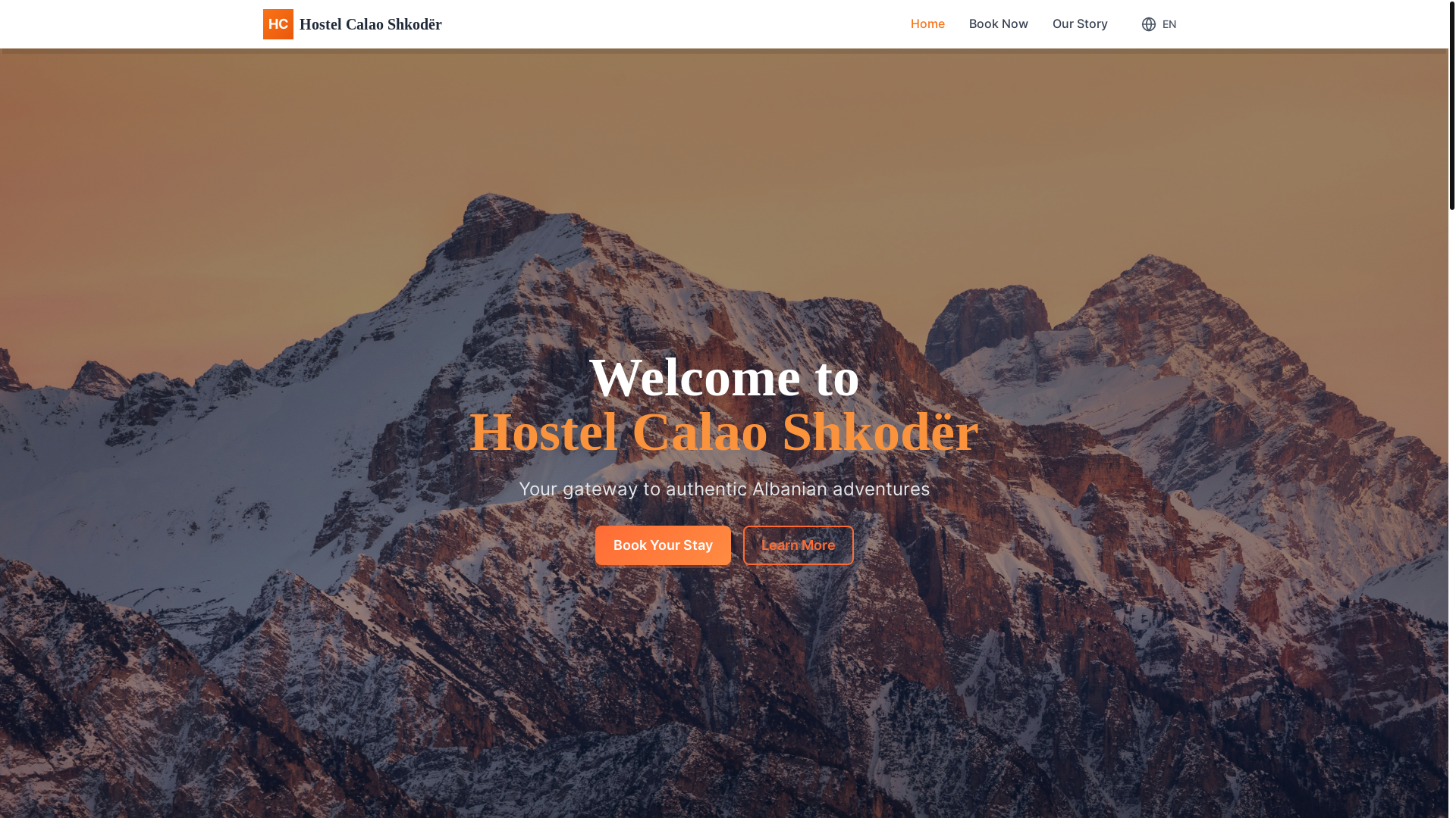 website screenshot of https://hostelcalao.com/