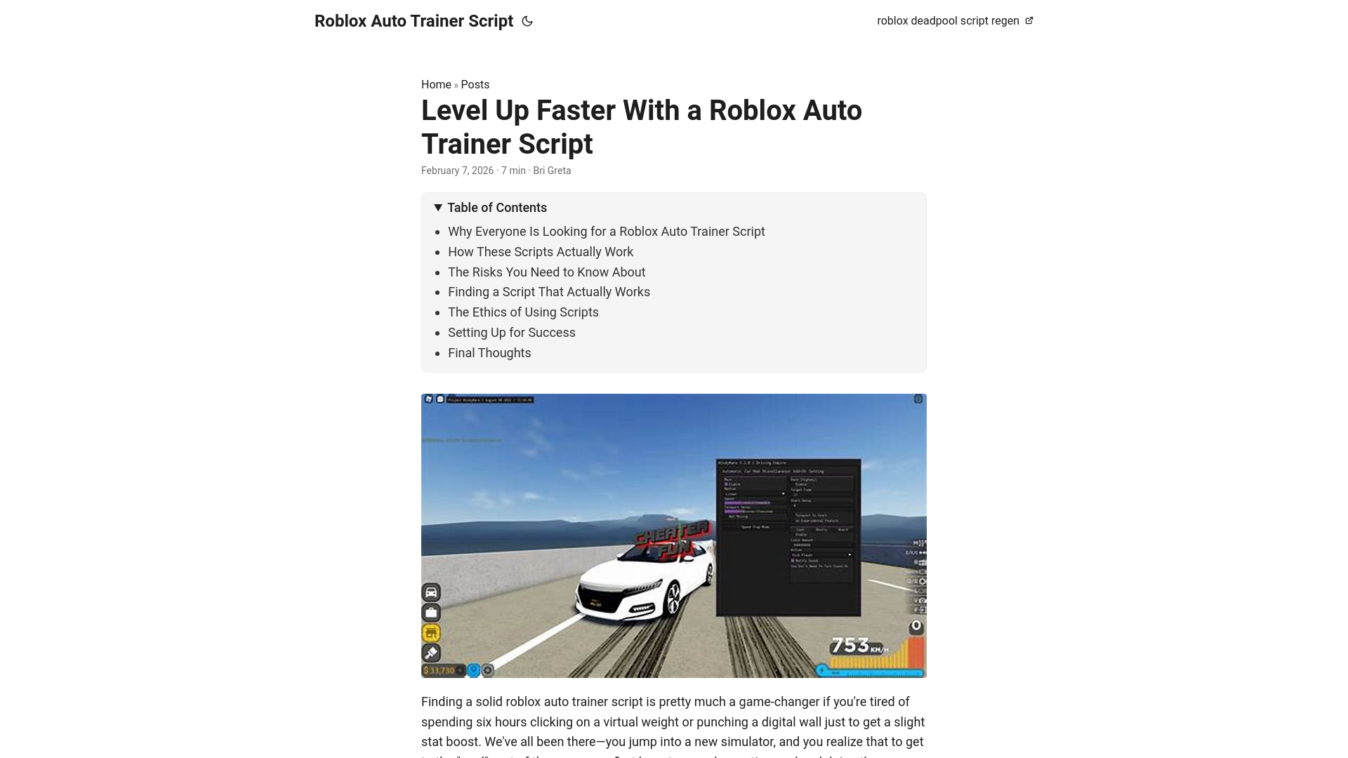 website screenshot of https://roblox-auto-trainer-script.pages.dev/