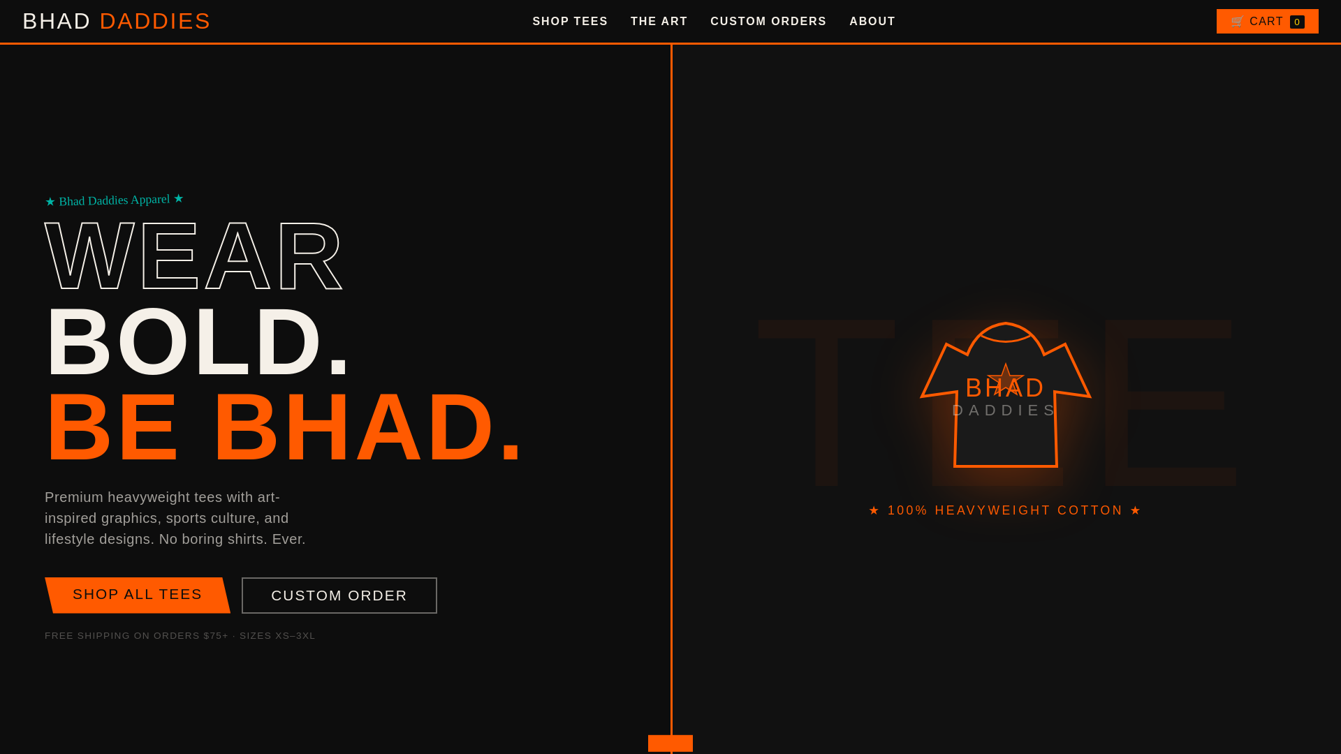 website screenshot of https://bhaddaddies.com/