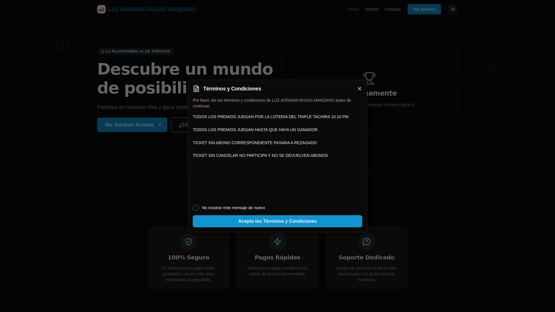 website screenshot of https://rifasadrianamanzano.com/