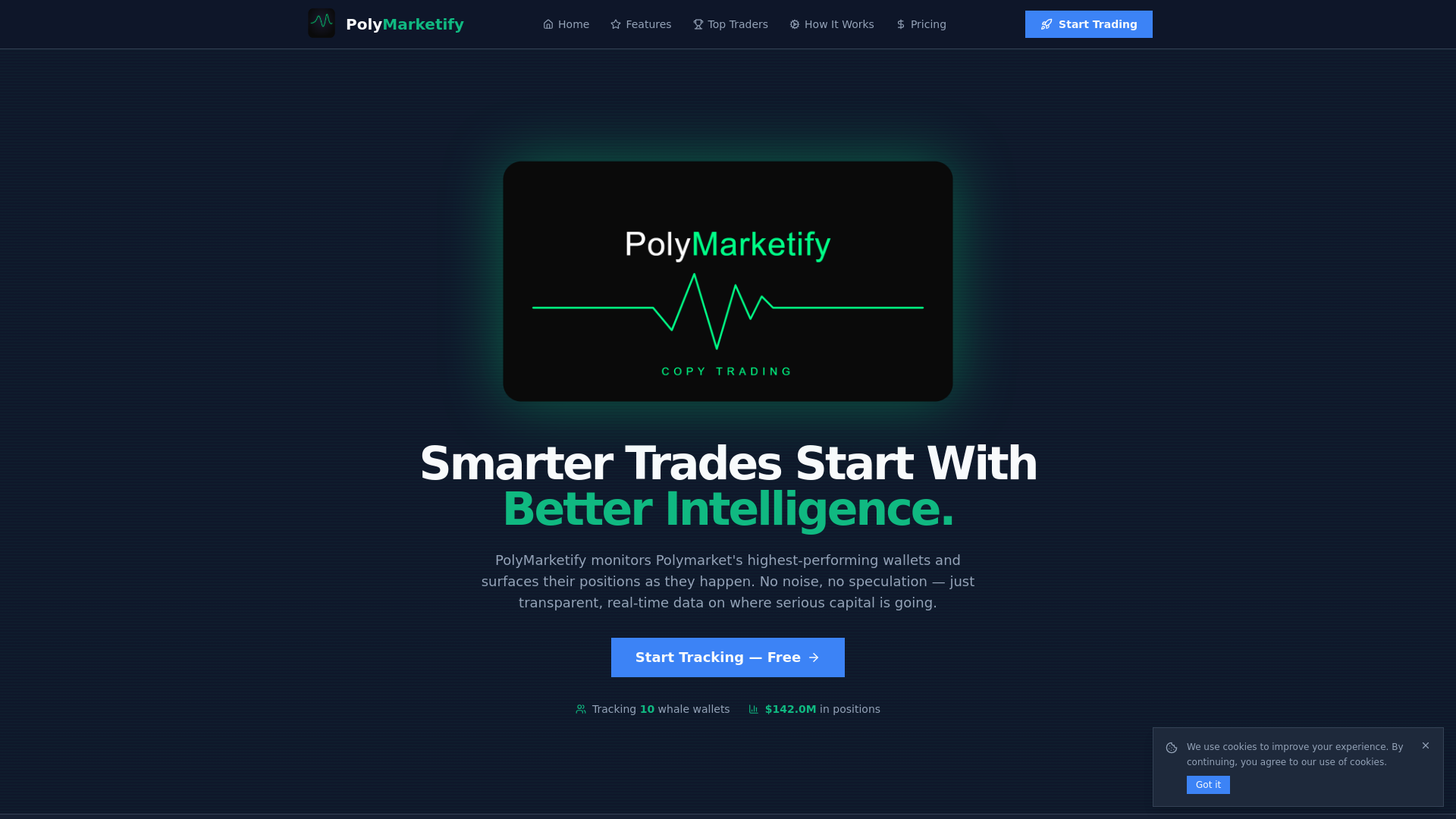 website screenshot of https://polymarketify.com/