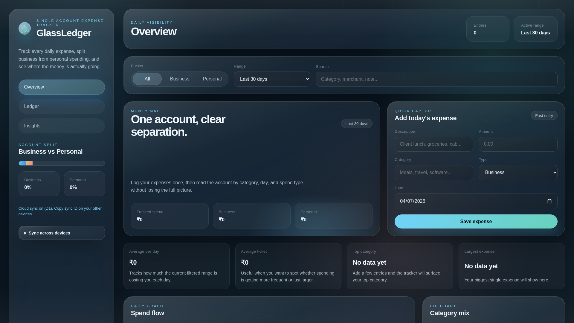 website screenshot of https://glassledger.pages.dev/