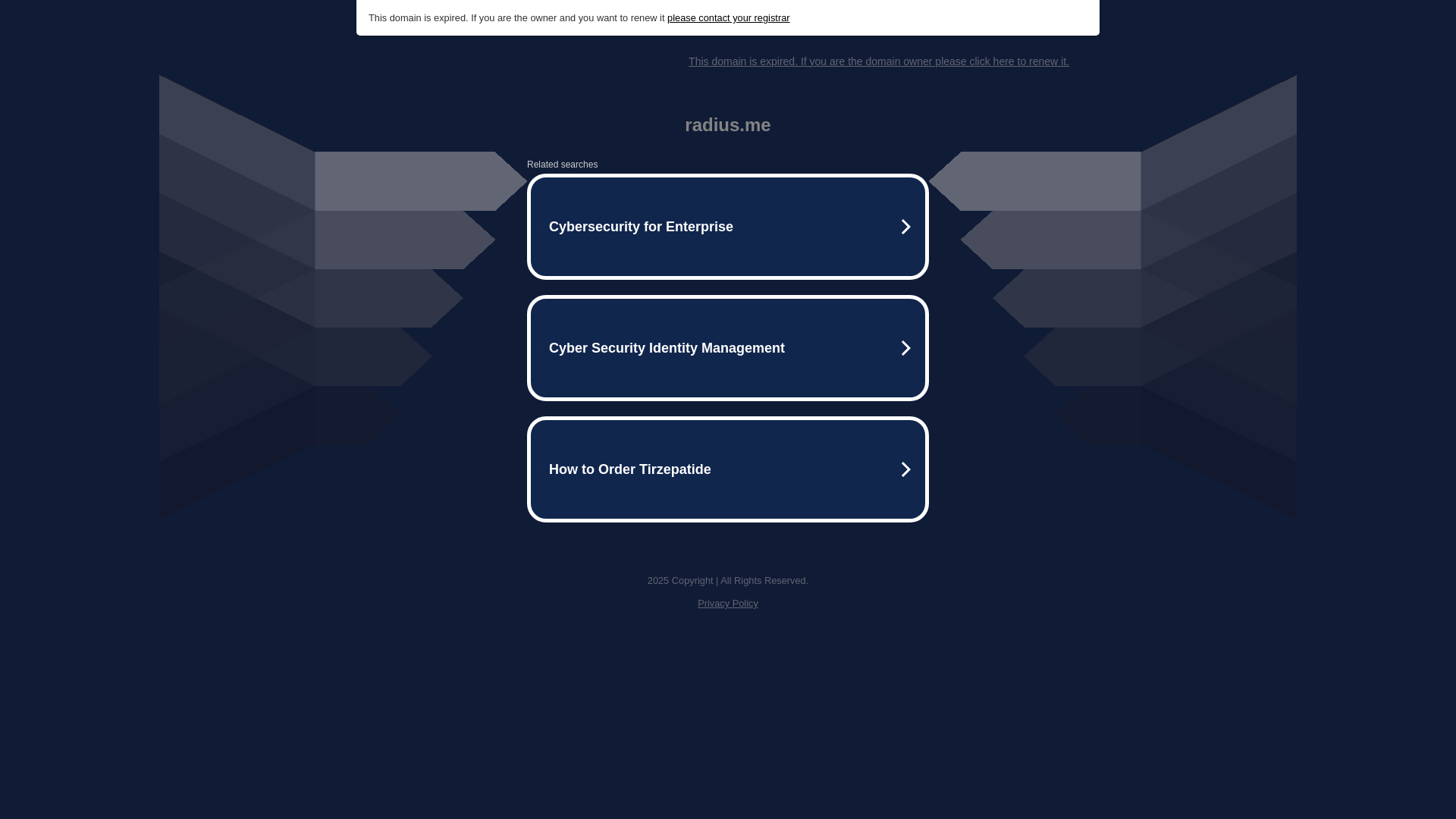 website screenshot of https://www.radius.me