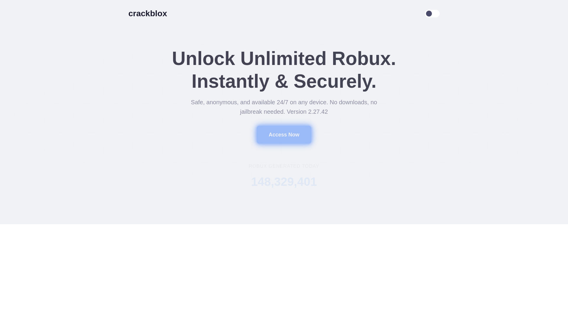 website screenshot of https://crackblox.org