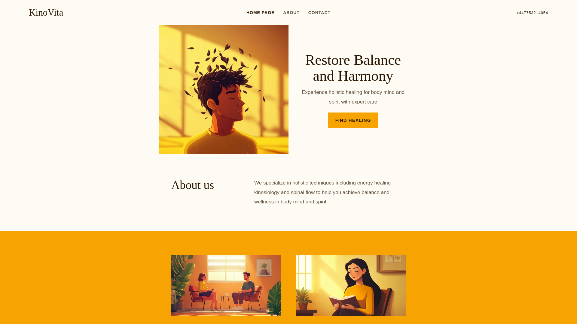 website screenshot of https://kinovita.co.uk/